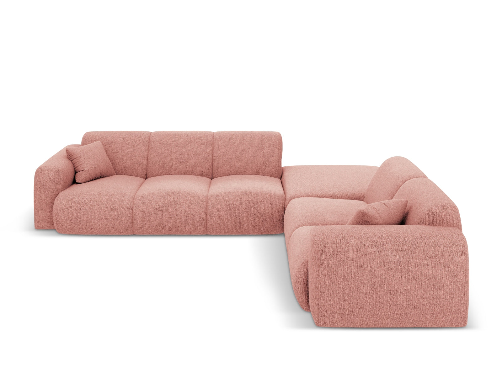 Elegantes Nolio Ecksofa in Pink-Haga, 4-Sitzer, 250 cm, perfekt für stilvolle Wohnzimmer, erhältlich bei Cosmopolitan Design.