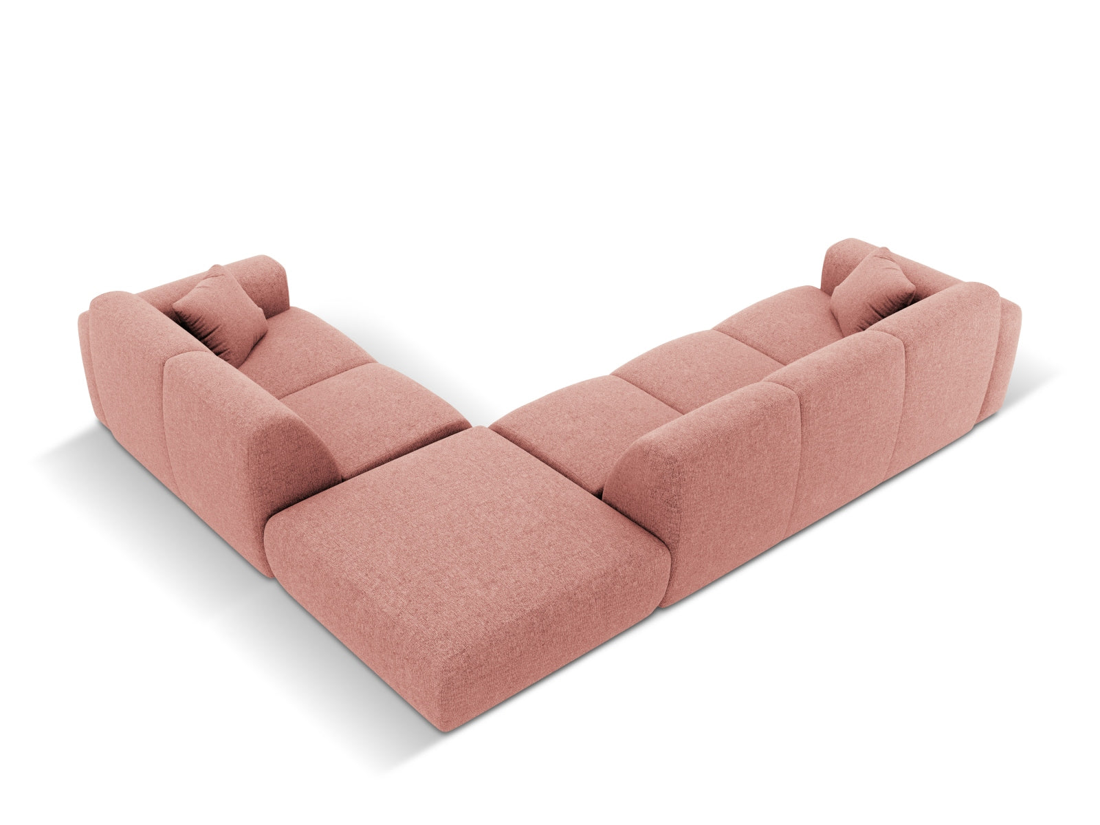 Modernes Nolio Ecksofa in Pink-Haga, 4-Sitzer, 250 cm, ideal für gemütliche und stilvolle Wohnräume, erhältlich bei Cosmopolitan Design.