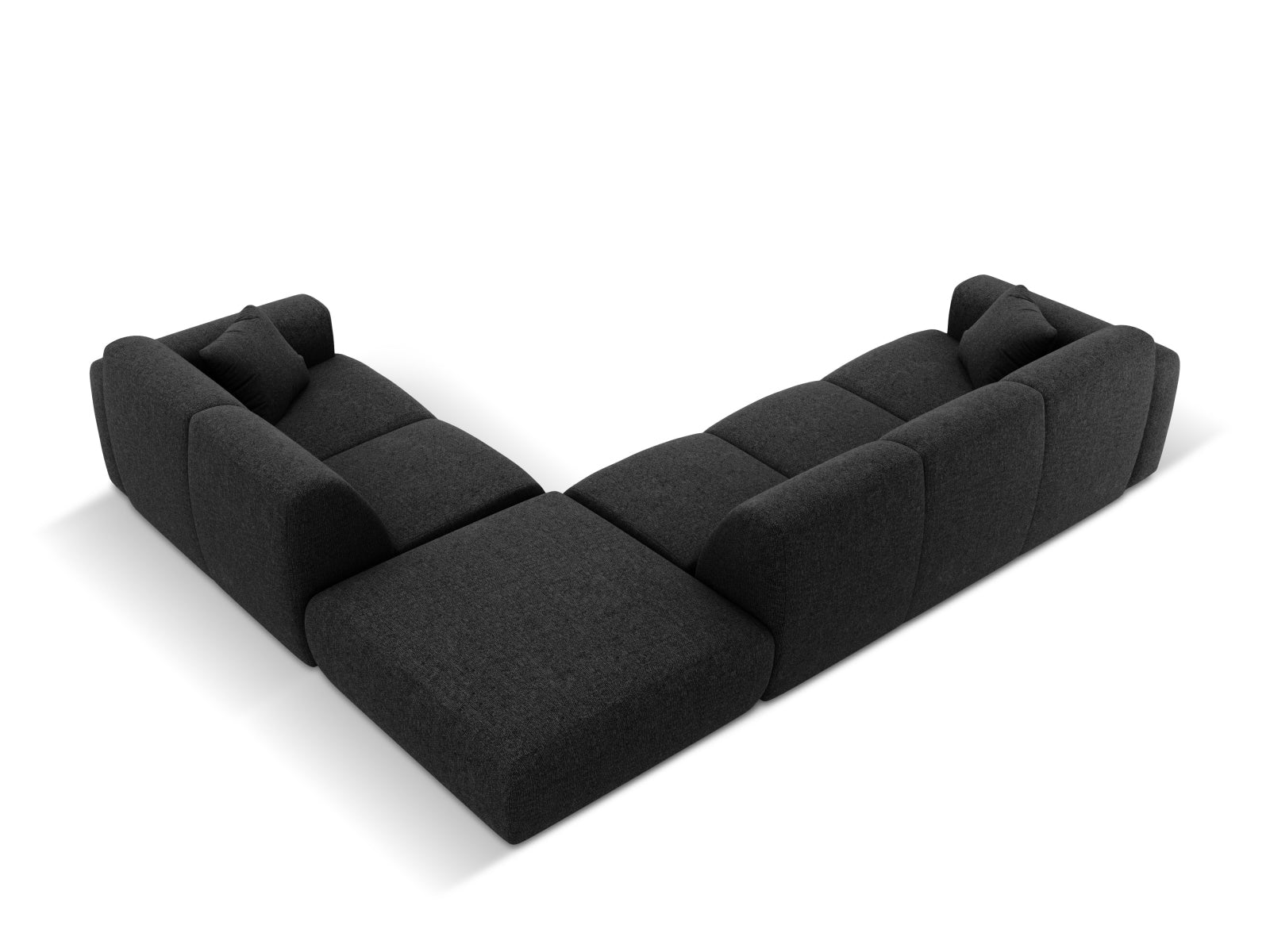 Elegantes Nolio Ecksofa rechts, 4-Sitzer in Schwarz, 250 cm, ideal für moderne Wohnkonzepte von Cosmopolitan Design.