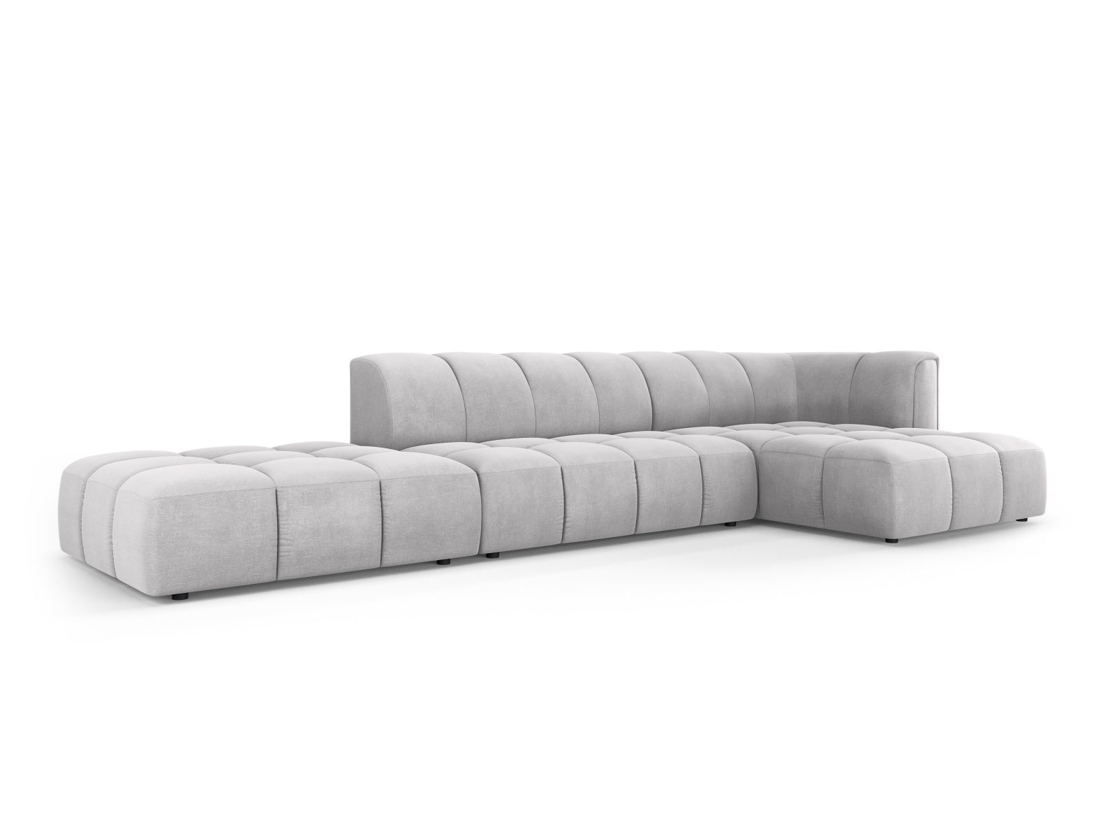 5-Sitzer Ecksofa rechts Moritz in Light Grey-Rebel präsentiert im Onlineshop von KAQTU Design AG. Ecksofa rechts ist von Cosmopolitan Design