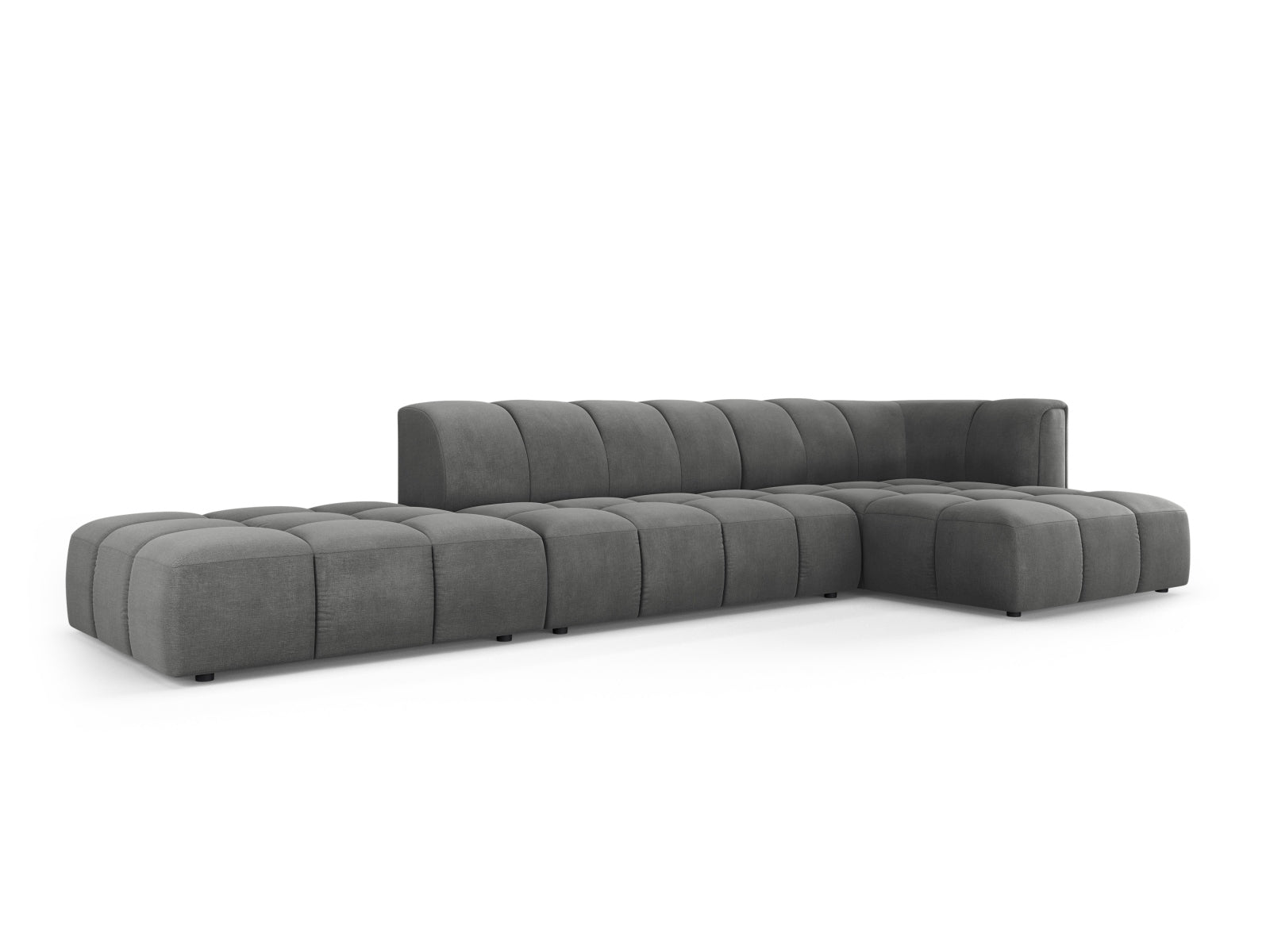 5-Sitzer Ecksofa rechts Moritz in Dark Grey-Rebel präsentiert im Onlineshop von KAQTU Design AG. Ecksofa rechts ist von Cosmopolitan Design