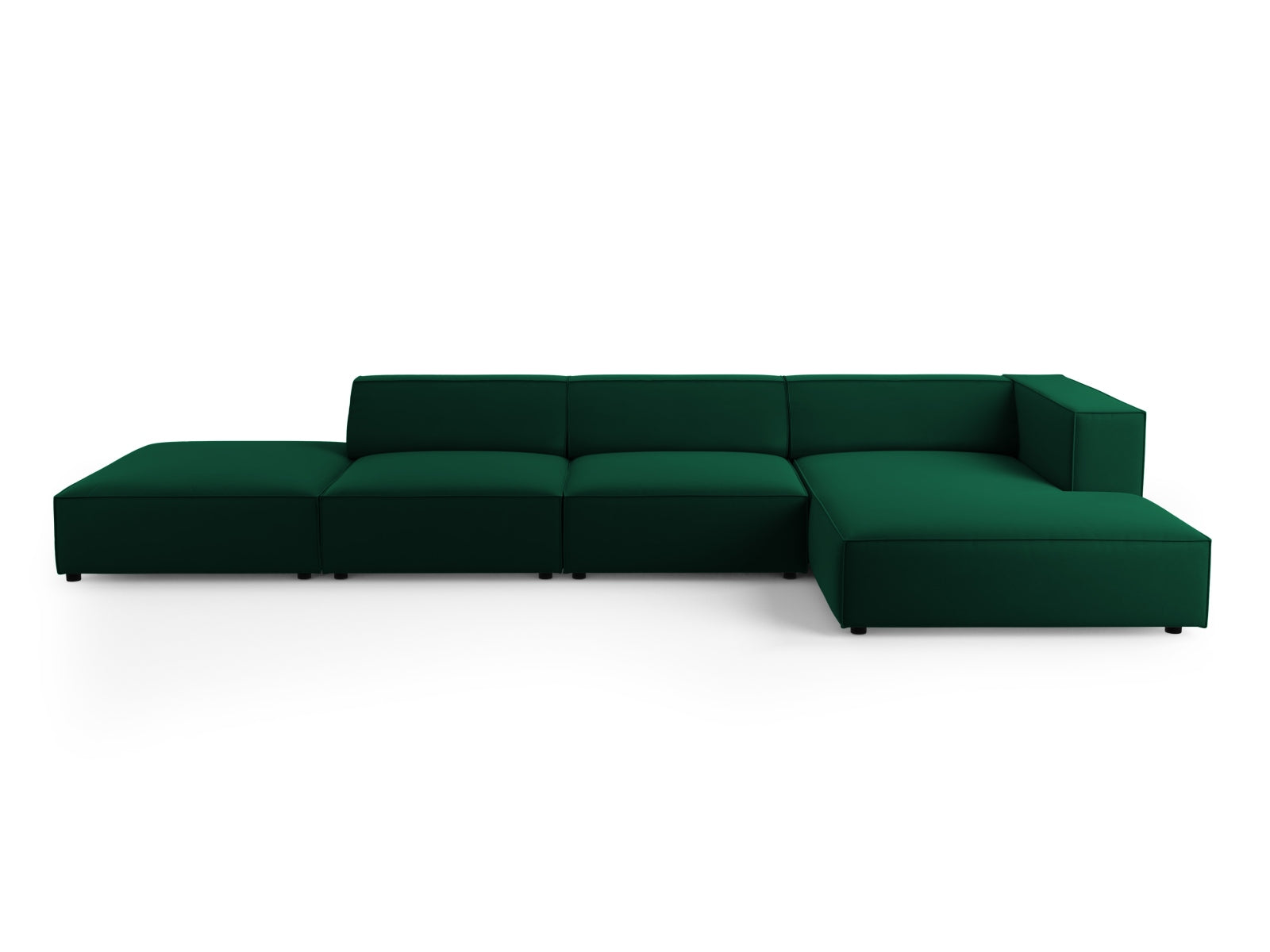 Arendal Velour Ecksofa rechts 5 Sitzer in Bottle Green präsentiert im Onlineshop von KAQTU Design AG. Ecksofa rechts ist von Cosmopolitan Design