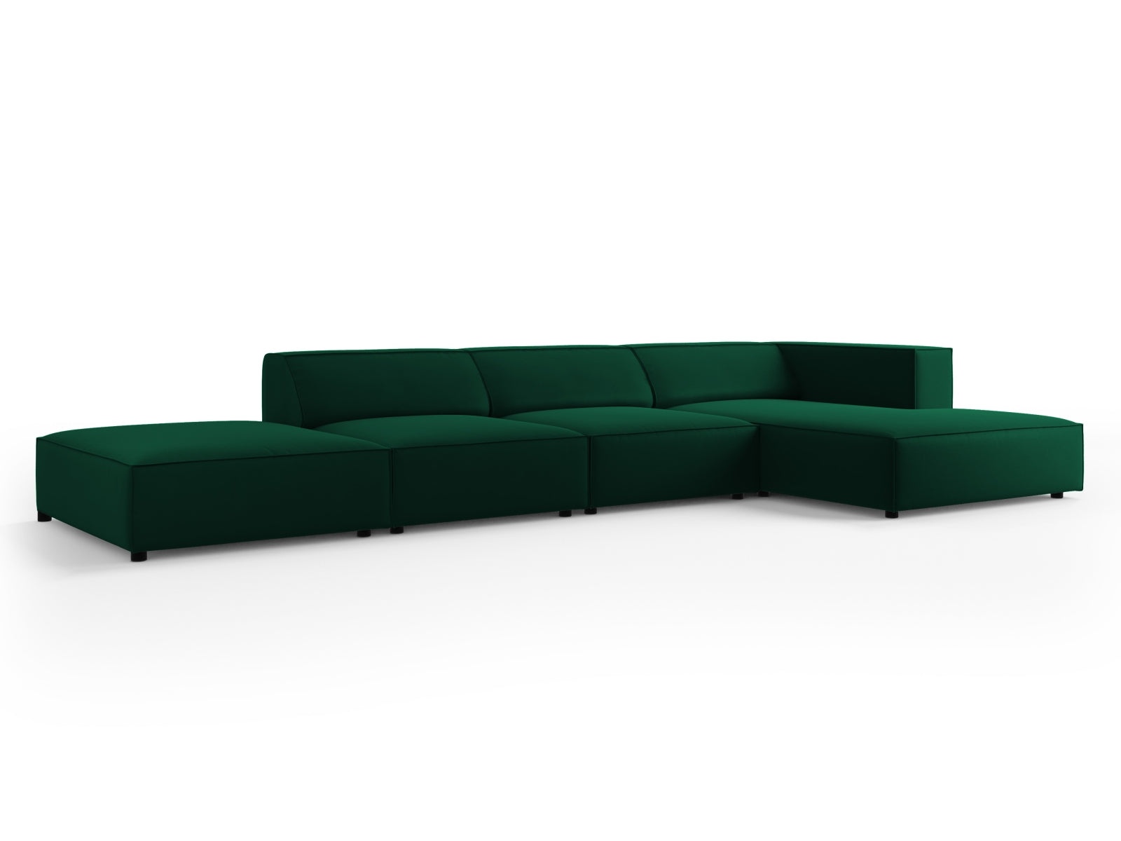 Erleben Sie das elegante Arendal Velour Ecksofa rechts 5 Sitzer von Cosmopolitan Design – perfekt für stilvolle Wohnräume und entspannte Stunden.