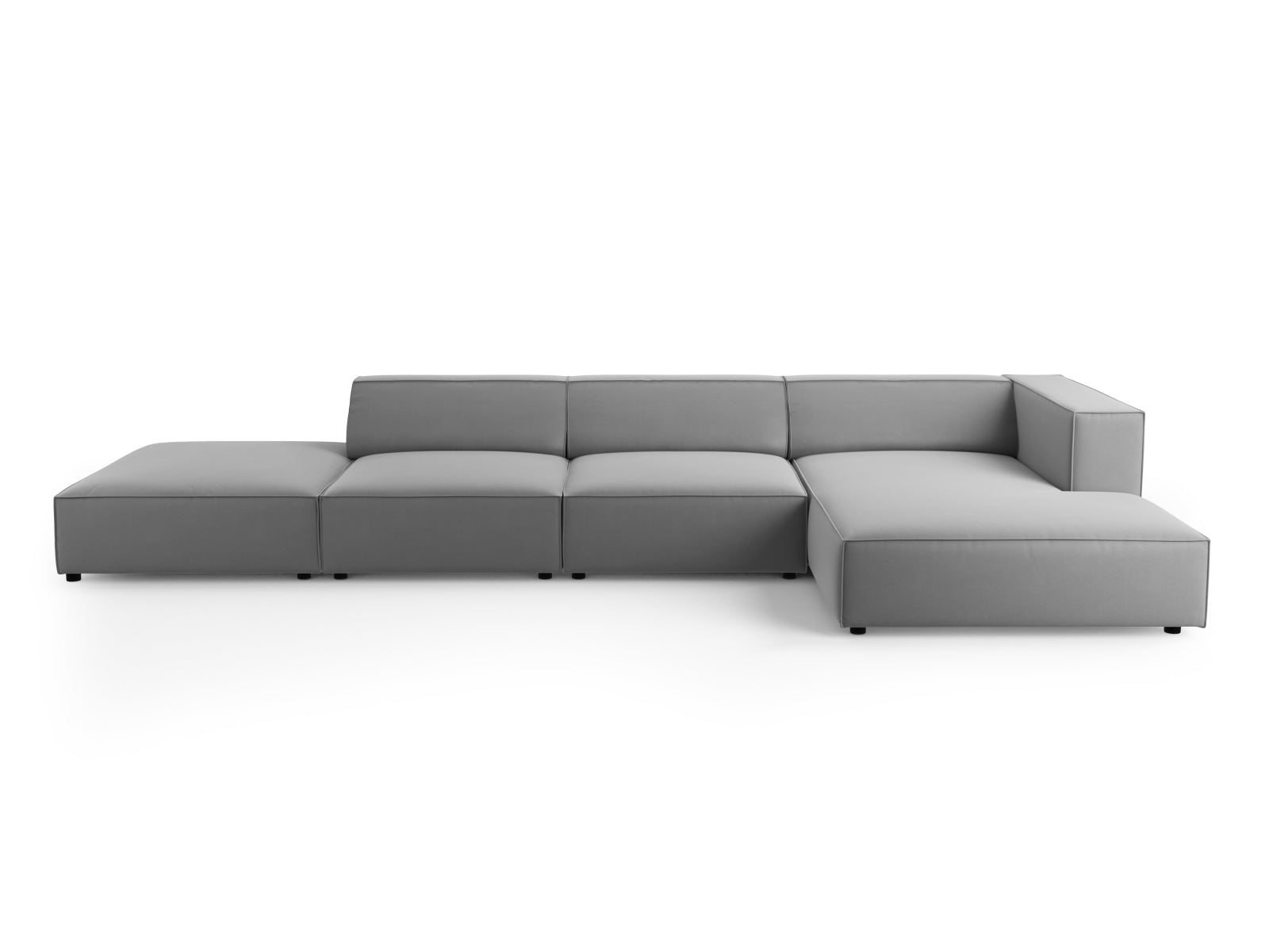 Arendal Velour Ecksofa rechts 5 Sitzer in Light Grey präsentiert im Onlineshop von KAQTU Design AG. Ecksofa rechts ist von Cosmopolitan Design