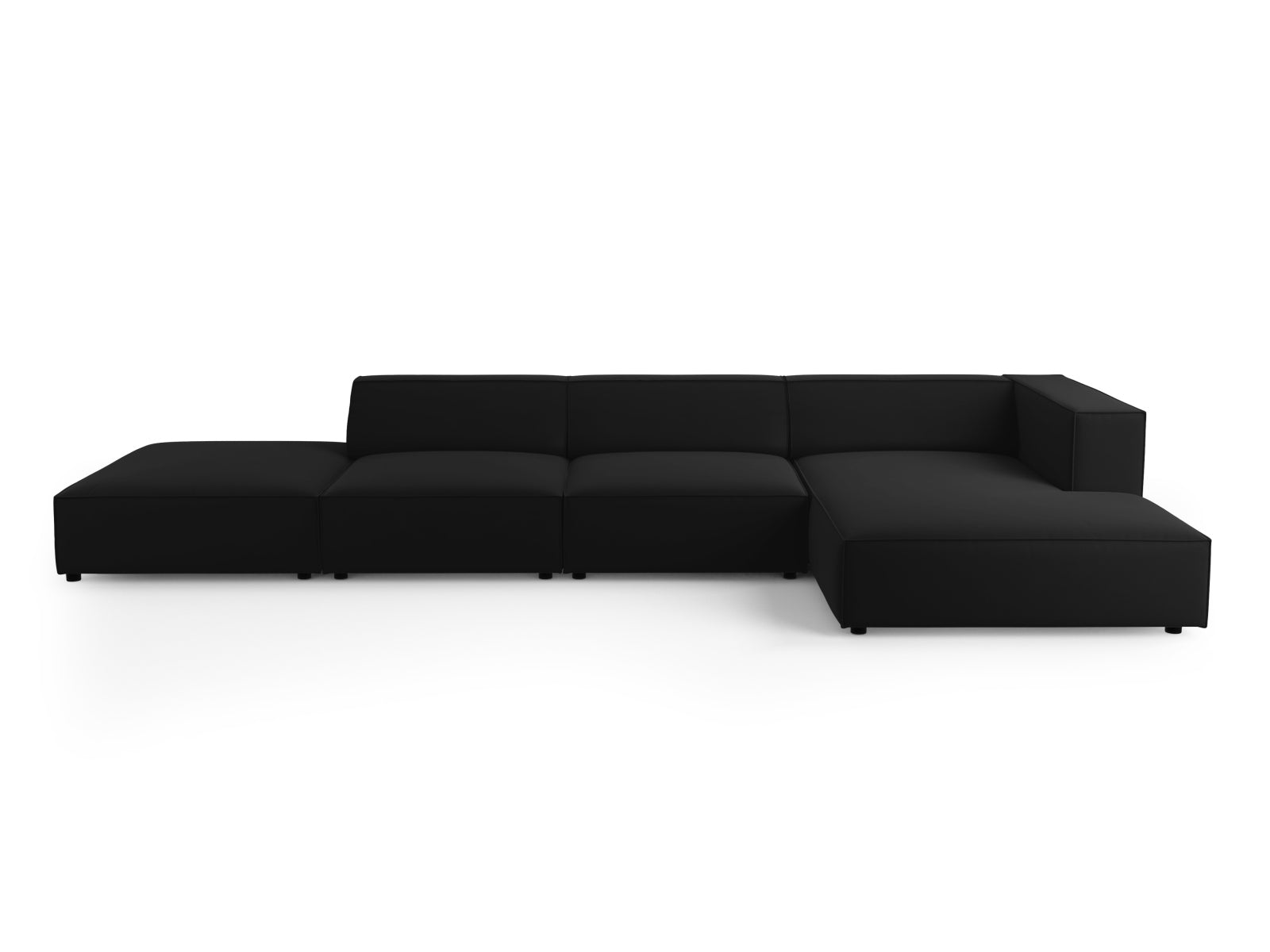 Arendal Velour Ecksofa rechts 5 Sitzer in Black präsentiert im Onlineshop von KAQTU Design AG. Ecksofa rechts ist von Cosmopolitan Design