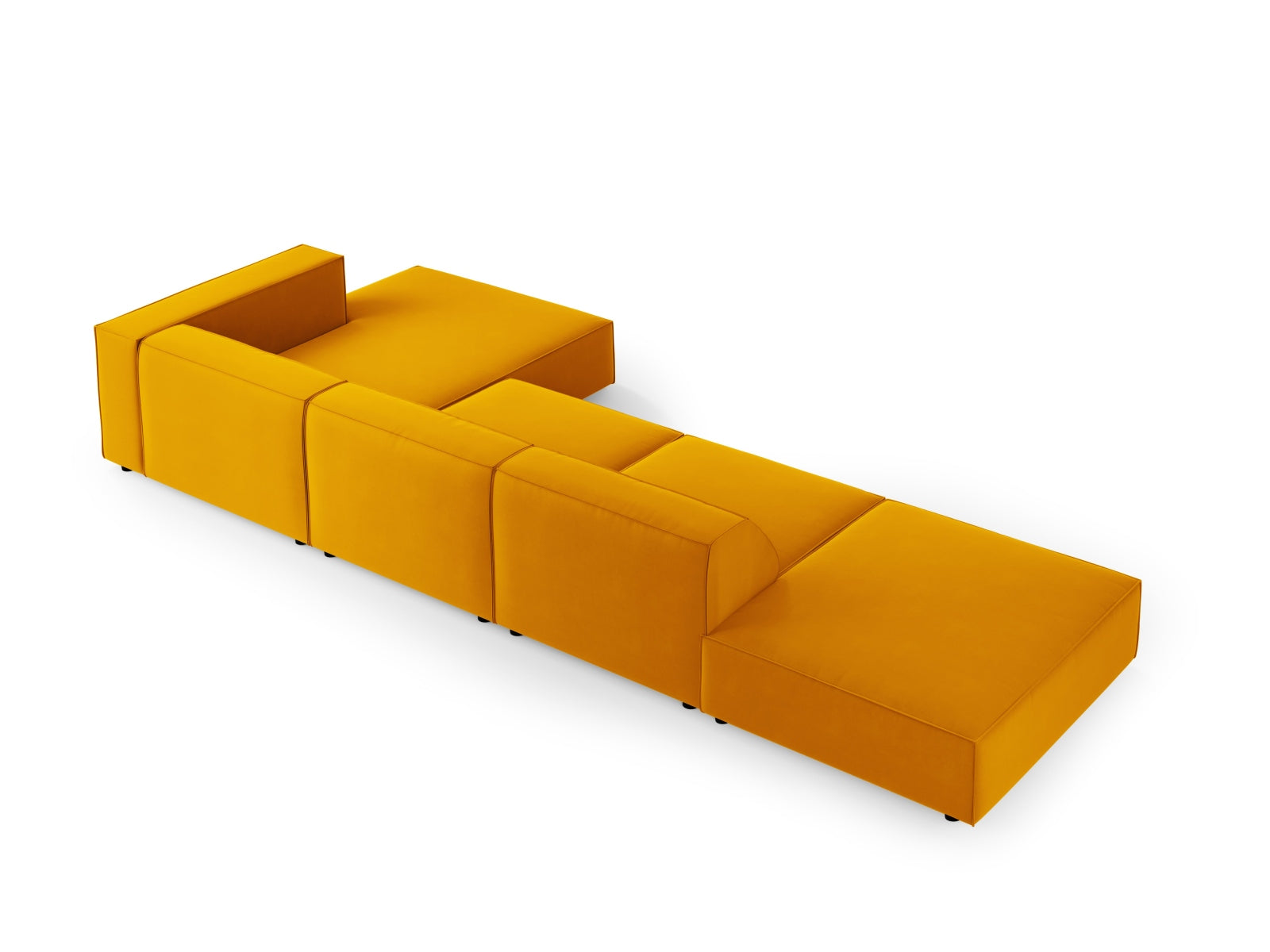 Erleben Sie das elegante Arendal Velour Ecksofa rechts 5 Sitzer von Cosmopolitan Design – perfekt für stilvolle Wohnräume und entspannte Stunden.