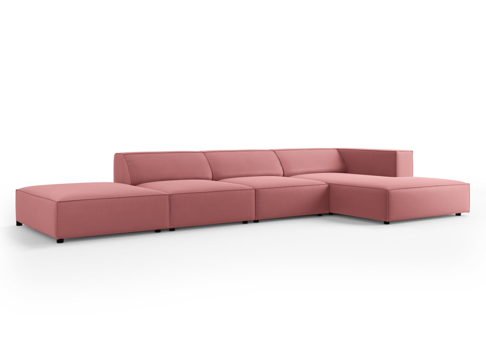 Erleben Sie das elegante Arendal Velour Ecksofa rechts 5 Sitzer von Cosmopolitan Design – perfekt für stilvolle Wohnräume und entspannte Stunden.