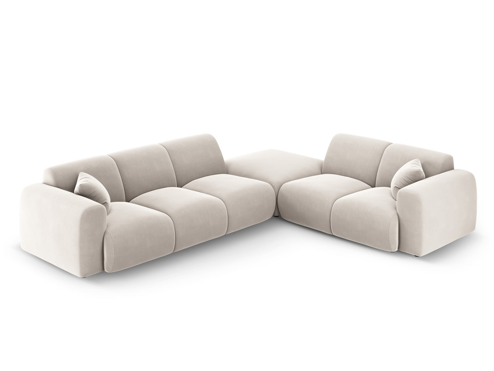 Nolio Velour Ecksofa rechts 4 Sitzer 250cm in Light Beige präsentiert im Onlineshop von KAQTU Design AG. Ecksofa rechts ist von Cosmopolitan Design