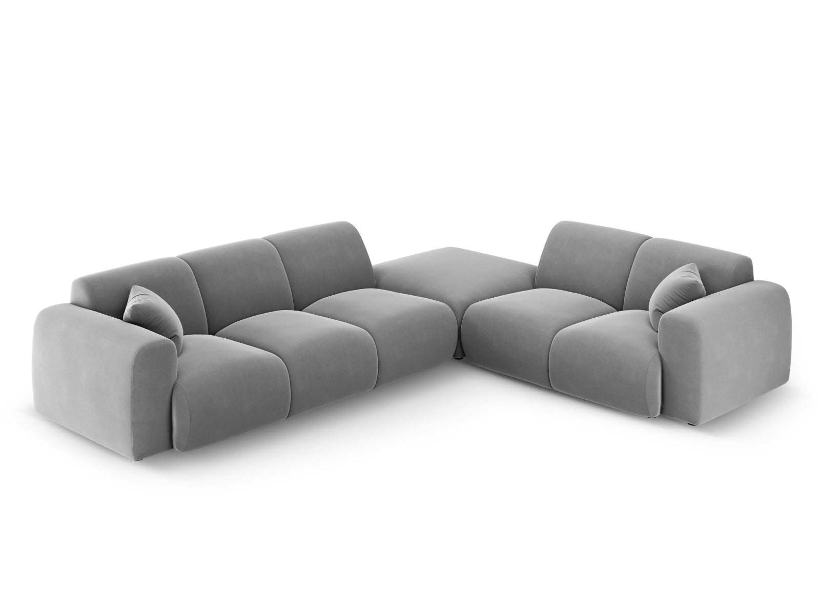 Nolio Velour Ecksofa rechts 4 Sitzer 250cm in Light Grey präsentiert im Onlineshop von KAQTU Design AG. Ecksofa rechts ist von Cosmopolitan Design