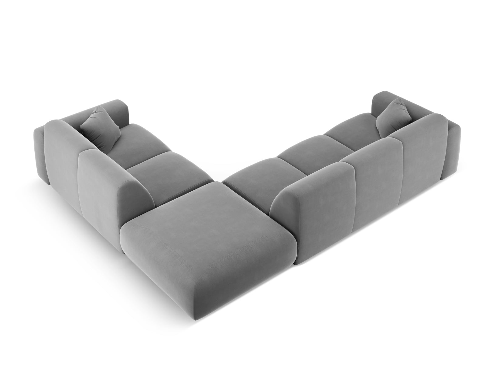 Erleben Sie das Nolio Velour Ecksofa rechts (250cm) von Cosmopolitan Design – stilvolles 4-Sitzer Sofa für höchsten Komfort und zeitgemässe Eleganz.
