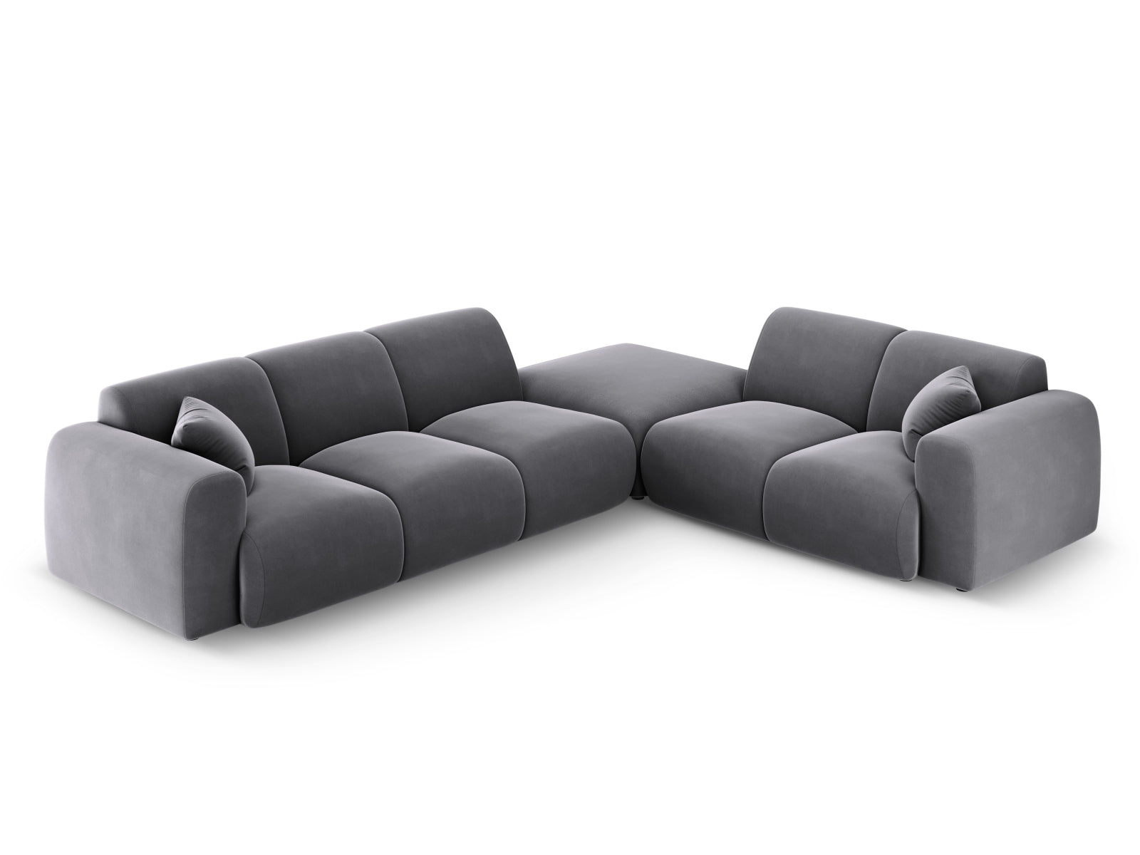 Nolio Velour Ecksofa rechts 4 Sitzer 250cm in Dark Grey präsentiert im Onlineshop von KAQTU Design AG. Ecksofa rechts ist von Cosmopolitan Design