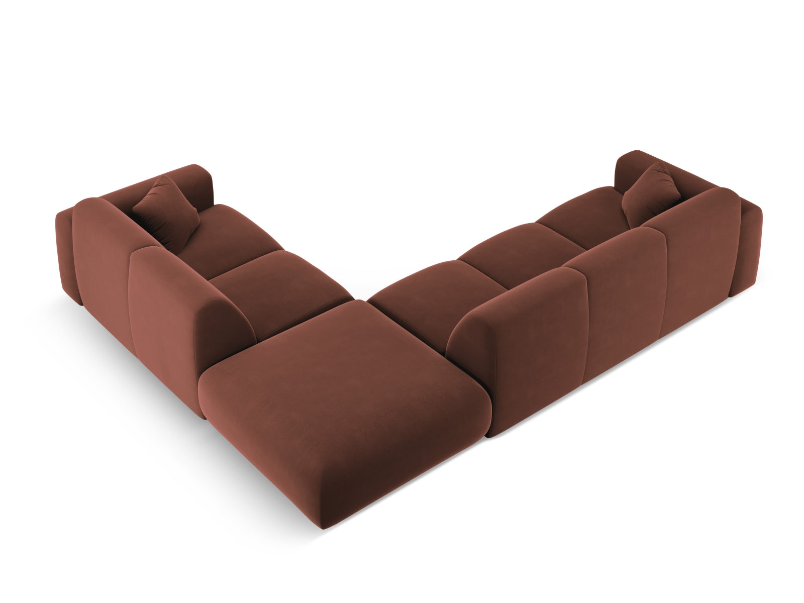 Erleben Sie das Nolio Velour Ecksofa rechts (250cm) von Cosmopolitan Design – stilvolles 4-Sitzer Sofa für höchsten Komfort und zeitgemässe Eleganz.