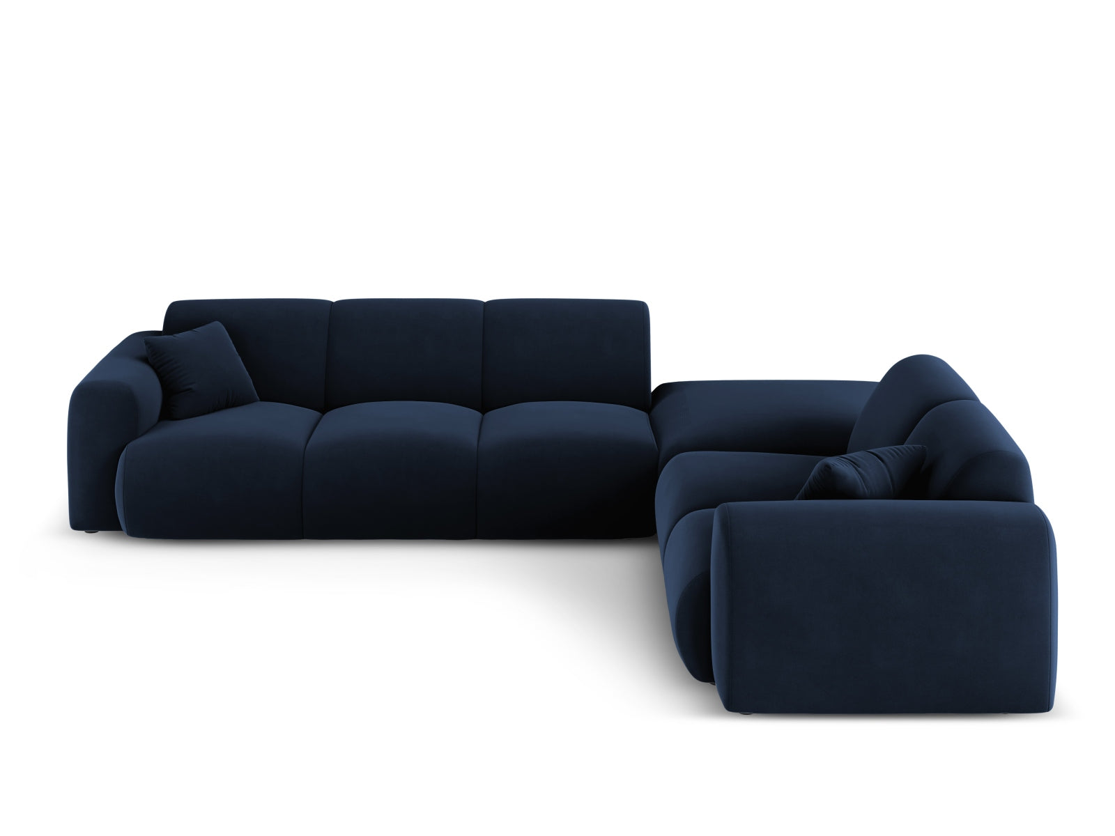 Entdecken Sie das Nolio Velour Ecksofa rechts (250cm) von Cosmopolitan Design – ein elegantes 4-Sitzer Sofa, das Komfort und modernes Design vereint.