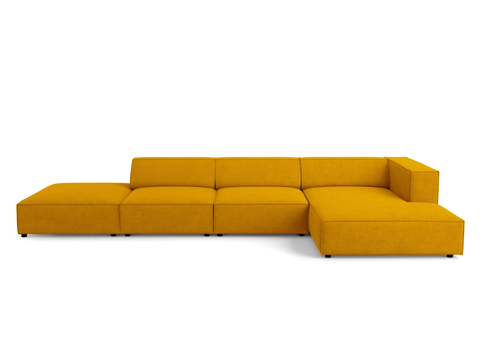 Arendal Ecksofa rechts 5 Sitzer in Mustard präsentiert im Onlineshop von KAQTU Design AG. Ecksofa rechts ist von Cosmopolitan Design