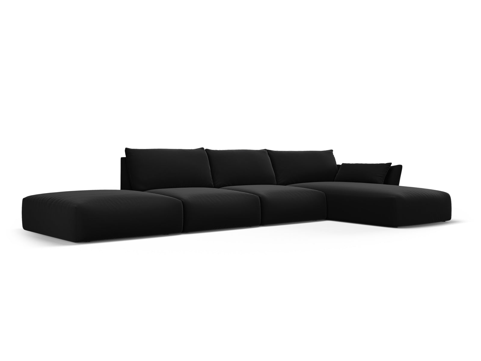 5-Sitzer Ecksofa rechts Matera in Black-Salvador präsentiert im Onlineshop von KAQTU Design AG. Ecksofa rechts ist von Cosmopolitan Design