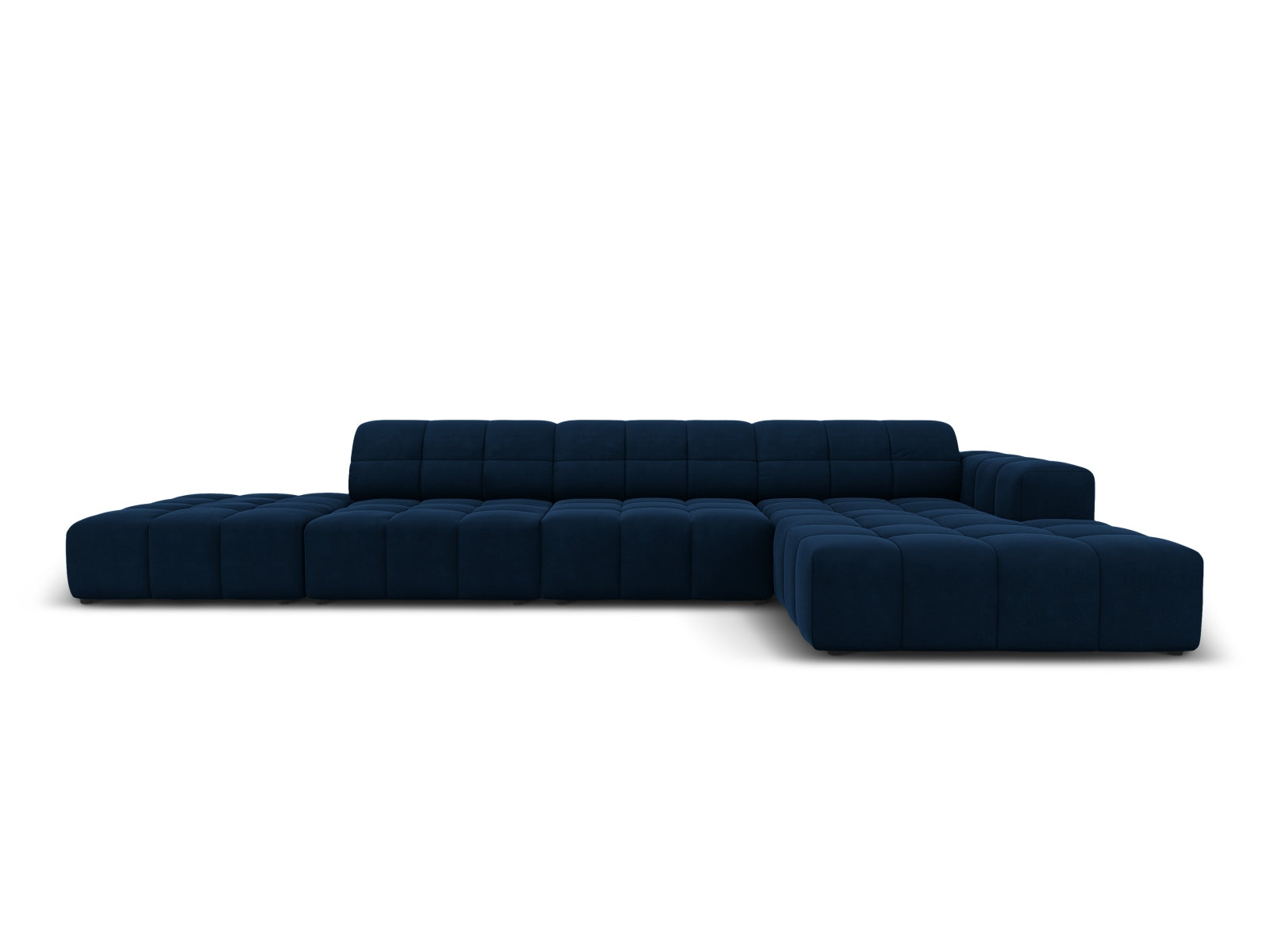 Chicago Velour Ecksofa rechts 5 Sitzer 166cm in Royal Blue-Bluvel präsentiert im Onlineshop von KAQTU Design AG. L-Sofa rechts ist von Cosmopolitan Design