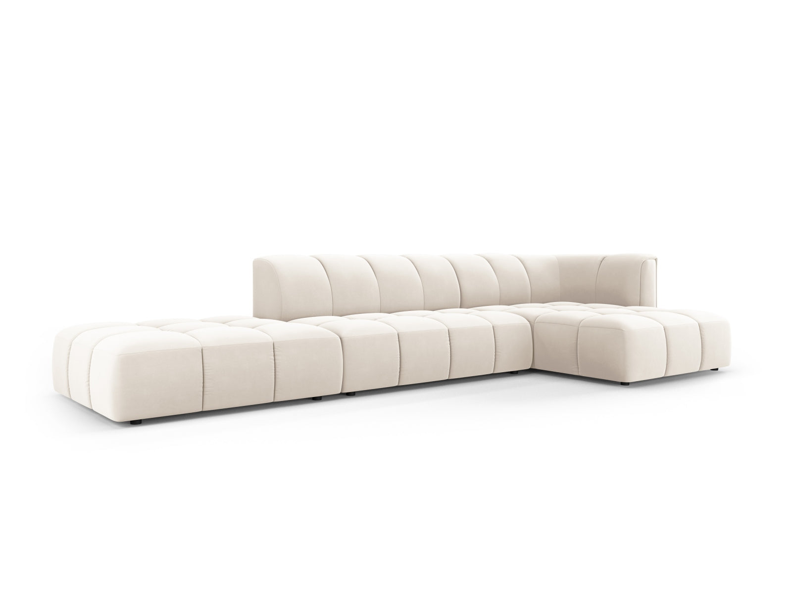 5-Sitzer Modular Ecksofa rechts Moritz in Light Beige-Bluvel präsentiert im Onlineshop von KAQTU Design AG. Ecksofa rechts ist von Cosmopolitan Design