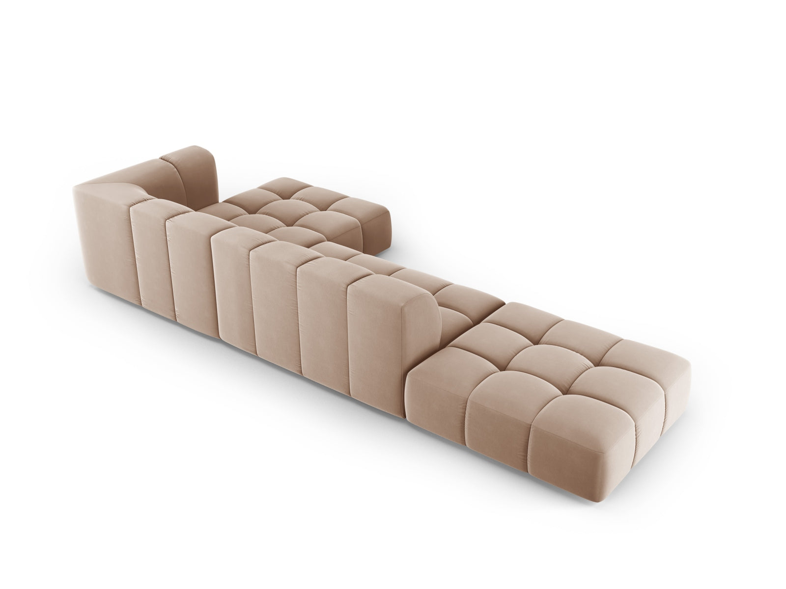 5-Sitzer Modular Ecksofa rechts Moritz in Beige-Bluvel präsentiert im Onlineshop von KAQTU Design AG. Ecksofa rechts ist von Cosmopolitan Design