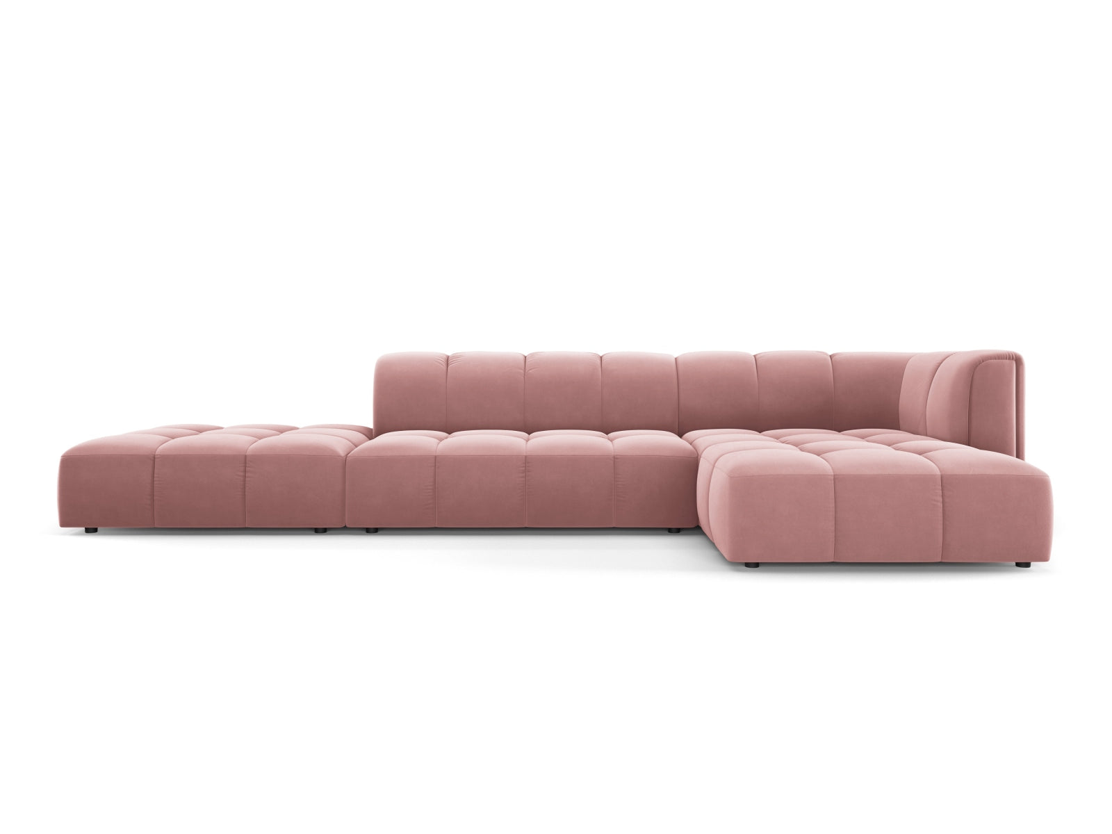 5-Sitzer Modular Ecksofa rechts Moritz in Pink-Bluvel präsentiert im Onlineshop von KAQTU Design AG. Ecksofa rechts ist von Cosmopolitan Design