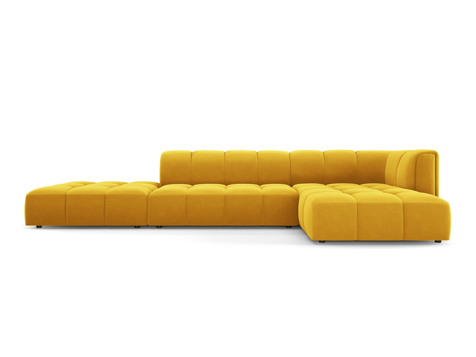 5-Sitzer Modular Ecksofa rechts Moritz in Yellow-Bluvel präsentiert im Onlineshop von KAQTU Design AG. Ecksofa rechts ist von Cosmopolitan Design