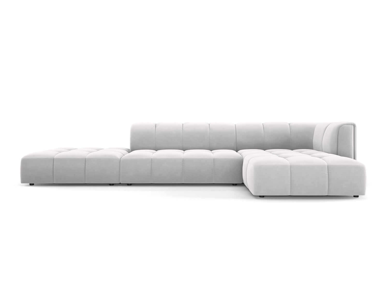 5-Sitzer Modular Ecksofa rechts Moritz in Silver-Bluvel präsentiert im Onlineshop von KAQTU Design AG. Ecksofa rechts ist von Cosmopolitan Design