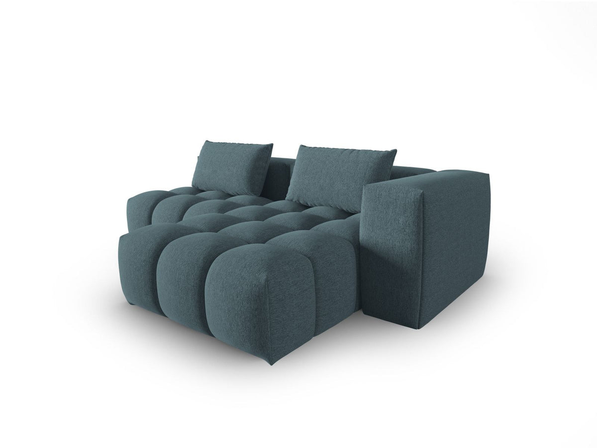 Modulares Ecksofa Verona rechts mit 3 Sitzplätzen, bezogen mit beigem Sorella-Strukturstoff, schwarze Kunststoffbeine, Massivholzrahmen sichtbar