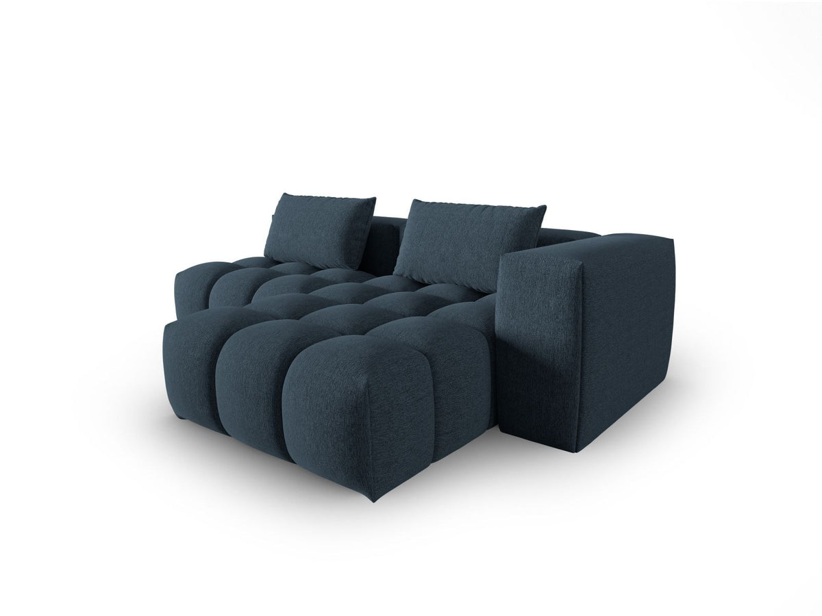 Modulares Ecksofa Verona rechts mit 3 Sitzplätzen, bezogen mit beigem Sorella-Strukturstoff, schwarze Kunststoffbeine, Massivholzrahmen sichtbar