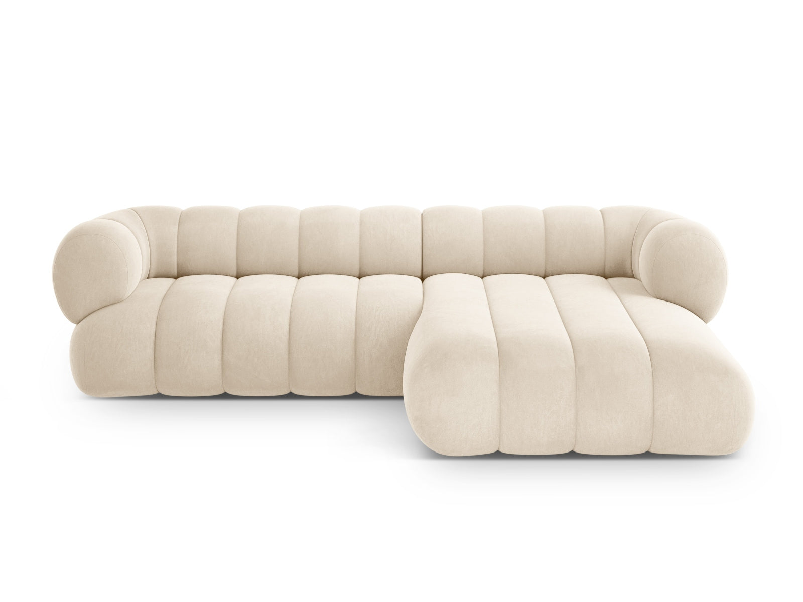 Koge Ecksofa rechts 5 Sitzer 165cm in Light Beige-Vogue präsentiert im Onlineshop von KAQTU Design AG. L-Sofa rechts ist von Cosmopolitan Design