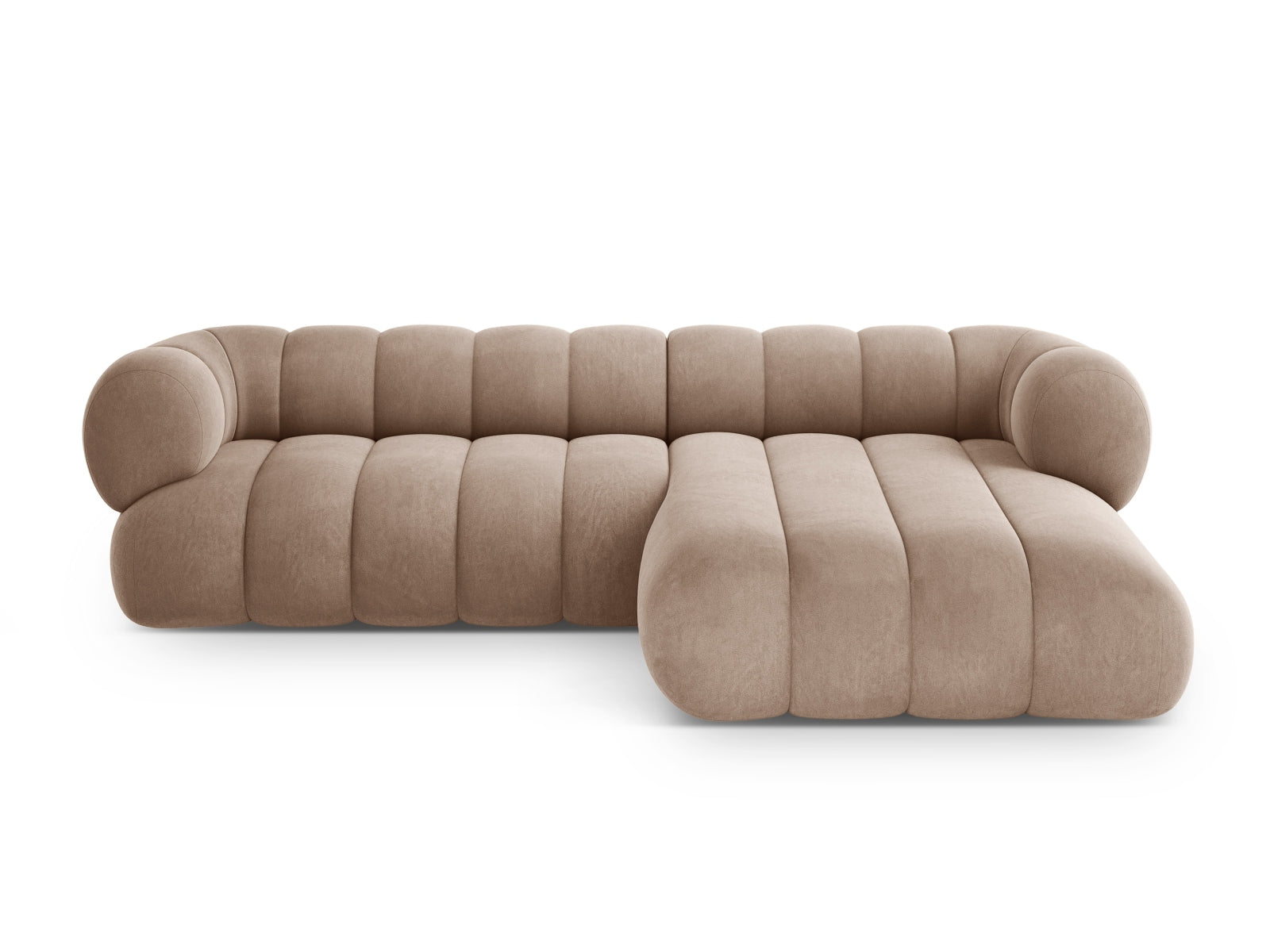 Koge Ecksofa rechts 5 Sitzer 165cm in Dark Beige-Vogue präsentiert im Onlineshop von KAQTU Design AG. L-Sofa rechts ist von Cosmopolitan Design