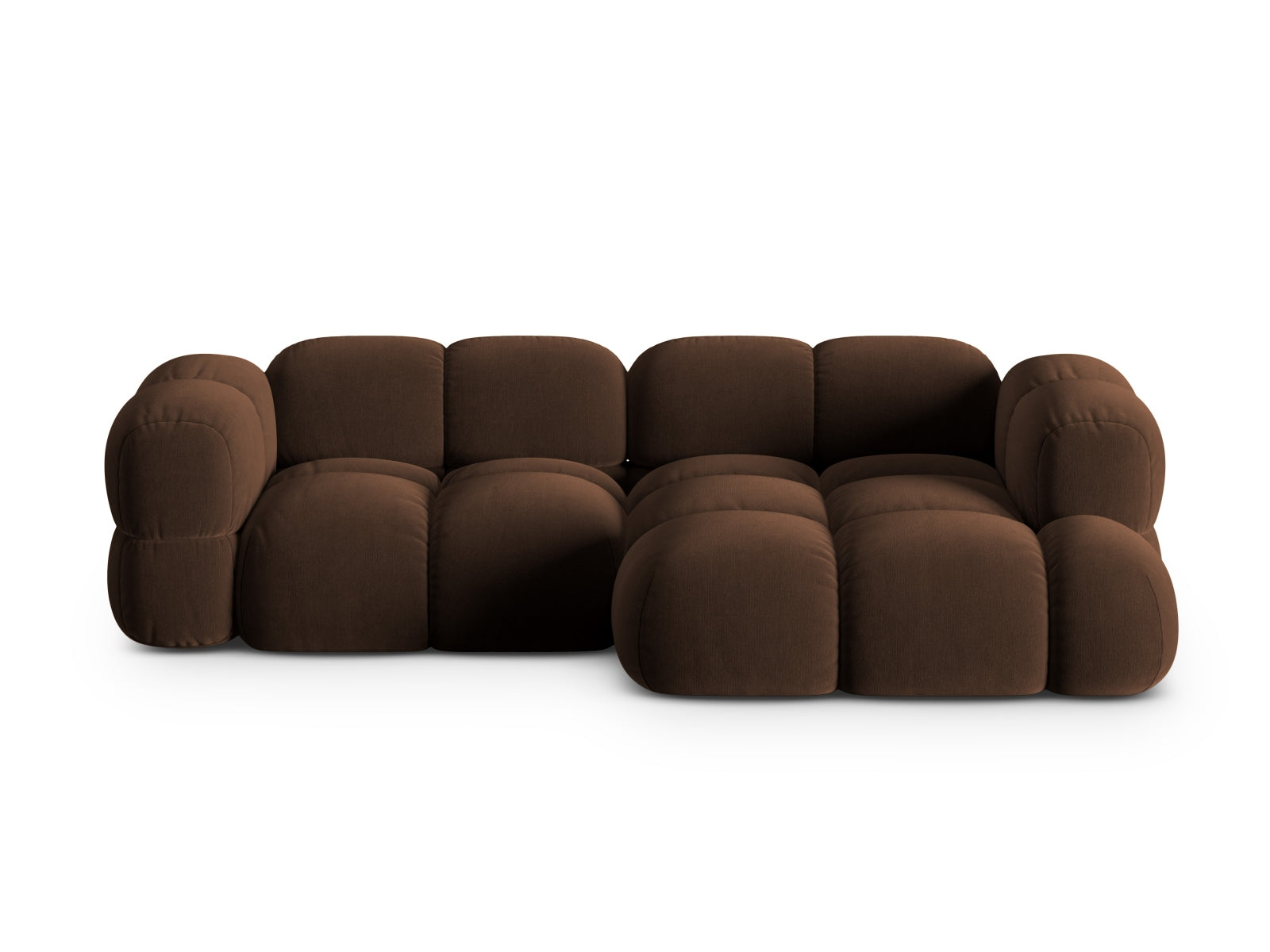Loretto Velour Ecksofa rechts 3 Sitzer 147cm in Chocolate-Vogue präsentiert im Onlineshop von KAQTU Design AG. L-Sofa rechts ist von Cosmopolitan Design