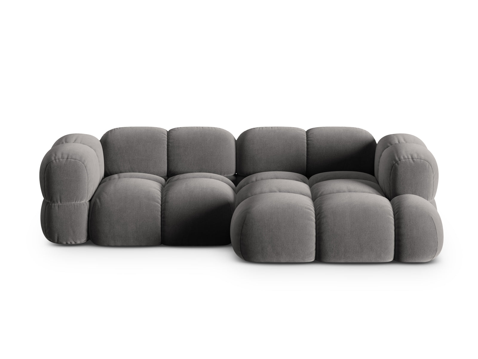 Loretto Velour Ecksofa rechts 3 Sitzer 147cm in Grey-Vogue präsentiert im Onlineshop von KAQTU Design AG. L-Sofa rechts ist von Cosmopolitan Design
