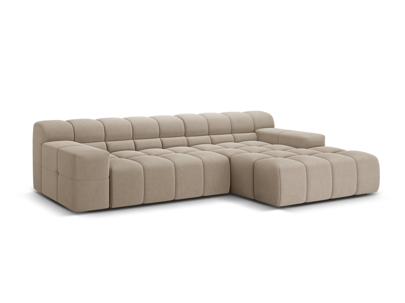 Elegantes 3-Sitzer Ecksofa rechts Hawaii in stilvollem Cappuccino-Moly, ideal für moderne Wohnräume, von Cosmopolitan Design.