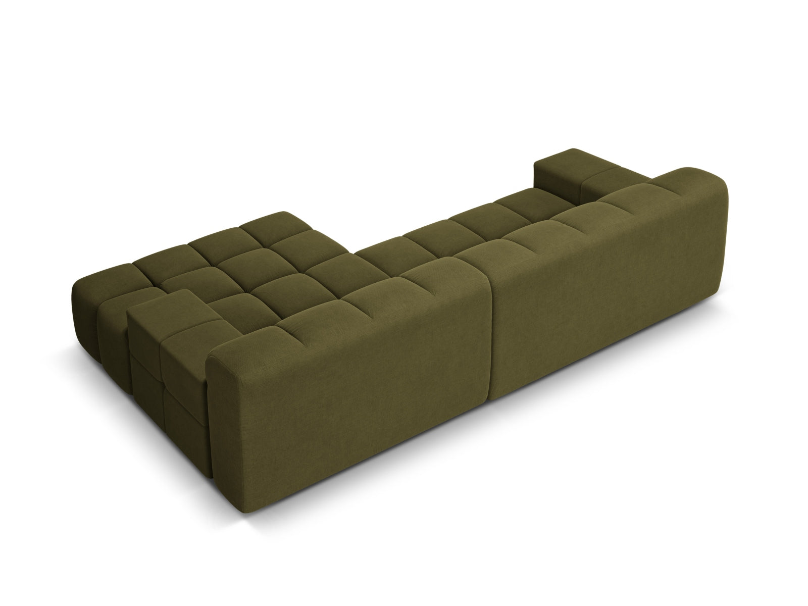Elegantes 3-Sitzer Ecksofa rechts Hawaii in frischem Grünton, ideal für gemütliche und moderne Wohnräume, von Cosmopolitan Design.