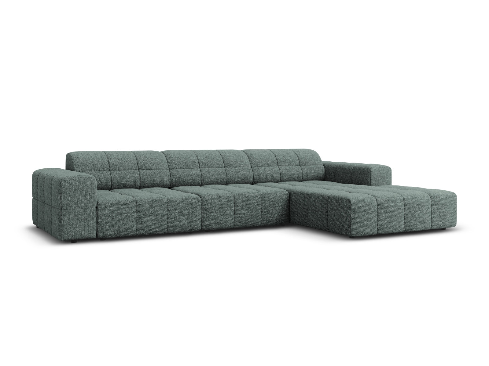 Elegantes Chicago Ecksofa rechts, 4-Sitzer in Petrol-Haga, ideal für stilvolle Wohnräume, präsentiert von Cosmopolitan Design.