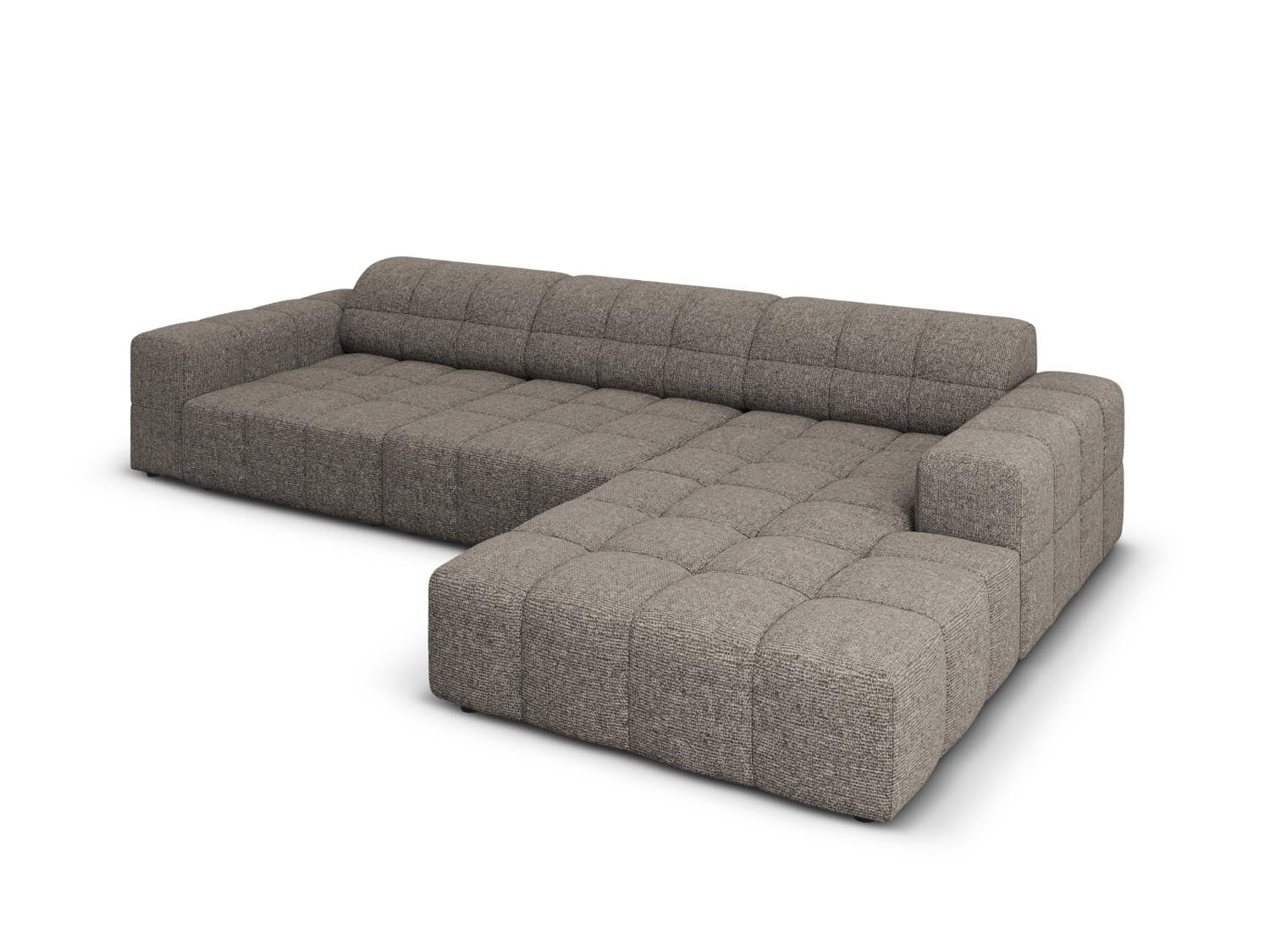 Elegantes Chicago Ecksofa rechts, 4-Sitzer, 166 cm, in zeitlosem Grau, perfekt für stilvolle Wohnzimmer, erhältlich bei Cosmopolitan Design.