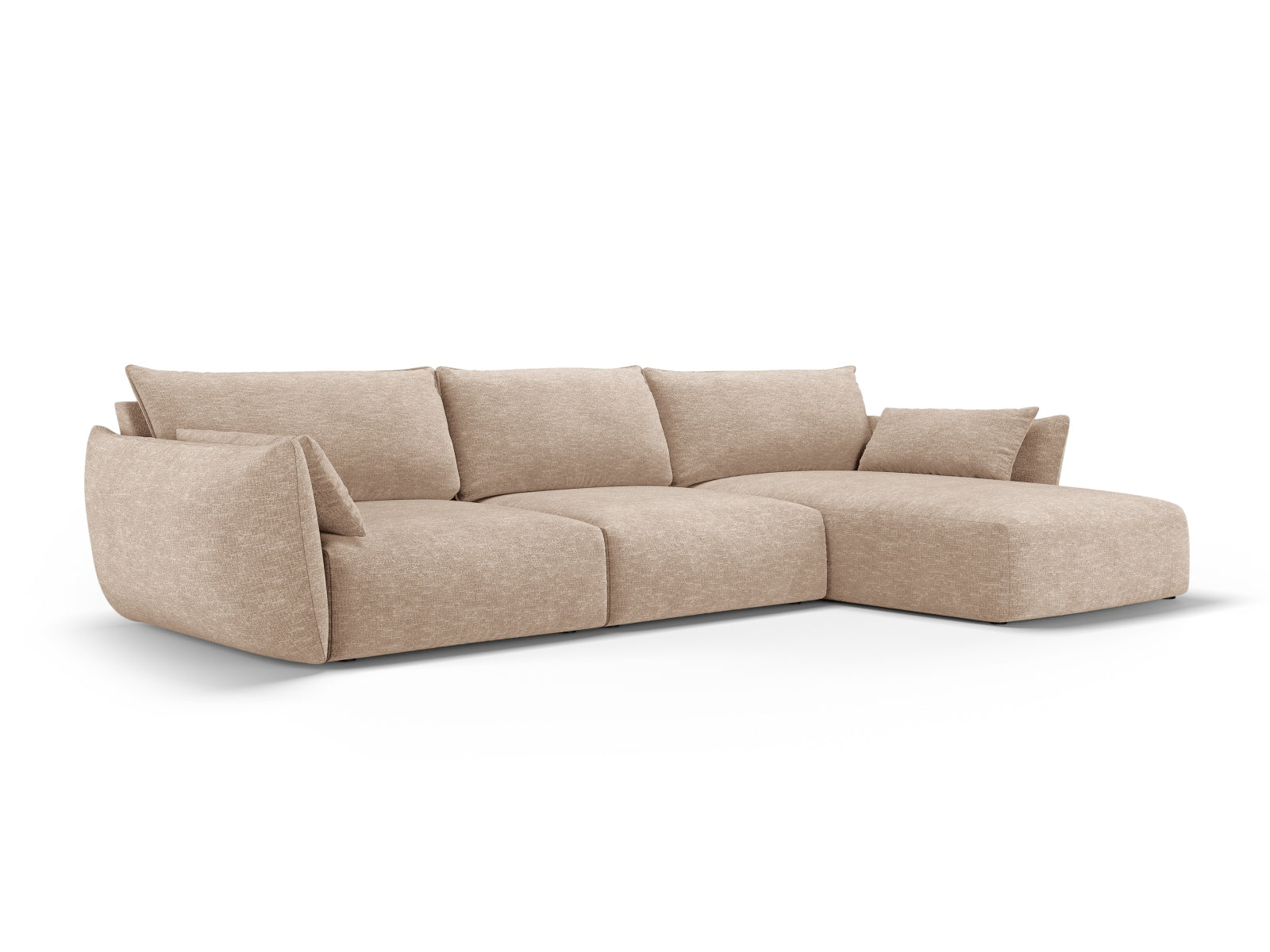 Beige 4-Sitzer Ecksofa Matera von Cosmopolitan Design, stilvolles und modernes Möbelstück für Ihr Wohnzimmer.
