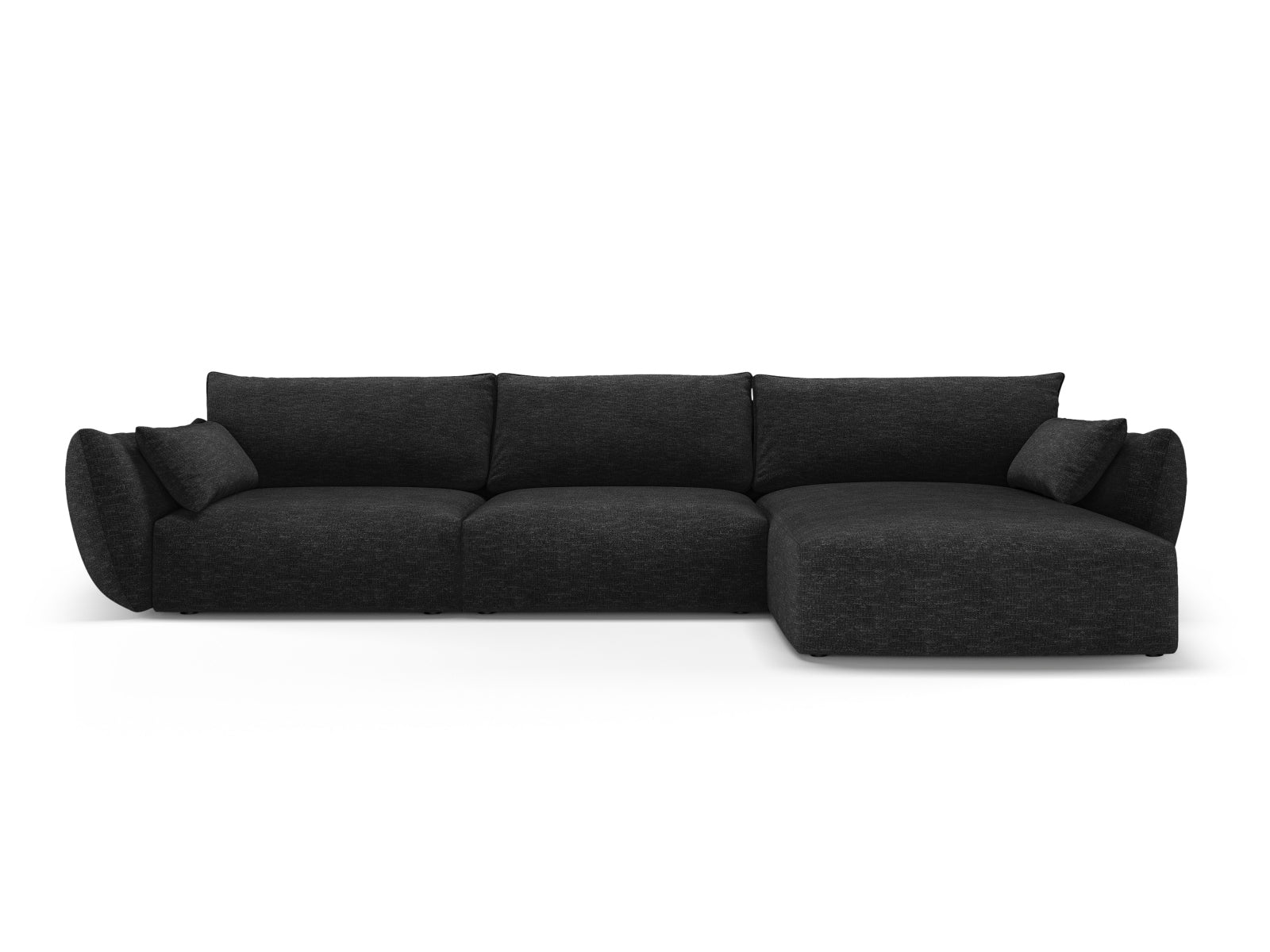 4-Sitzer Ecksofa rechts Matera in Black-Haga präsentiert im Onlineshop von KAQTU Design AG. Ecksofa rechts ist von Cosmopolitan Design