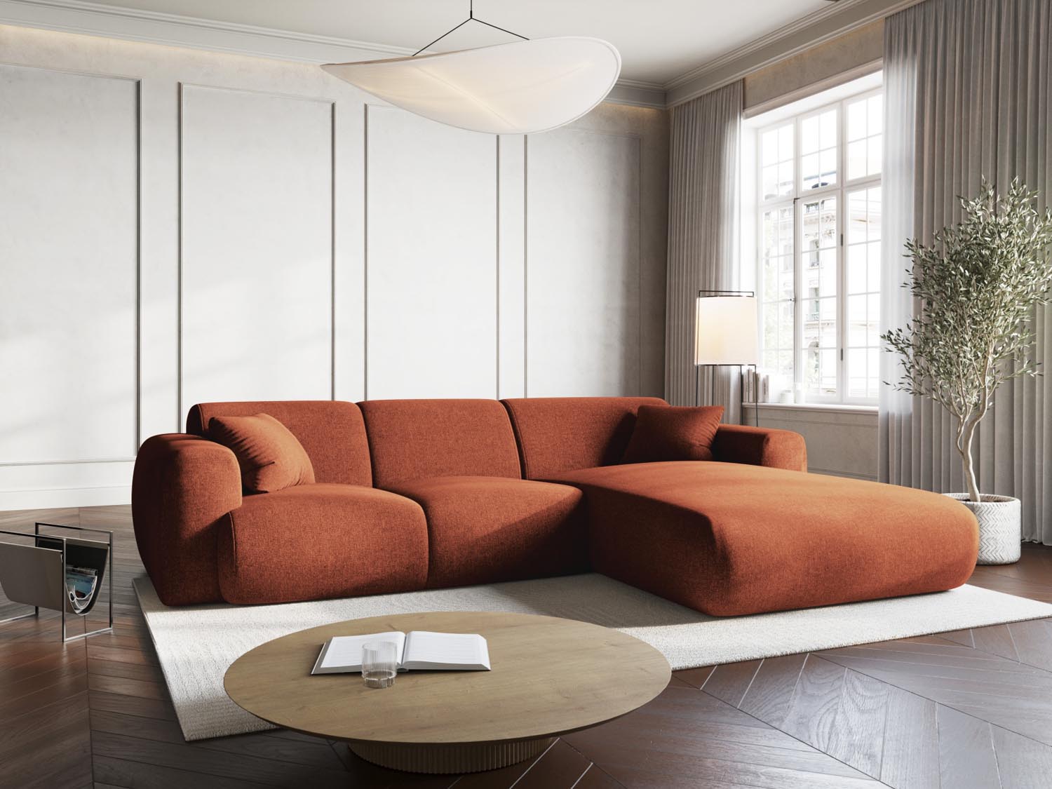 Erleben Sie das Nolio Ecksofa rechts von Cosmopolitan Design. Dieses 4-Sitzer Sofa (170 cm) bietet modernes Design und höchsten Komfort für Ihr Zuhause.