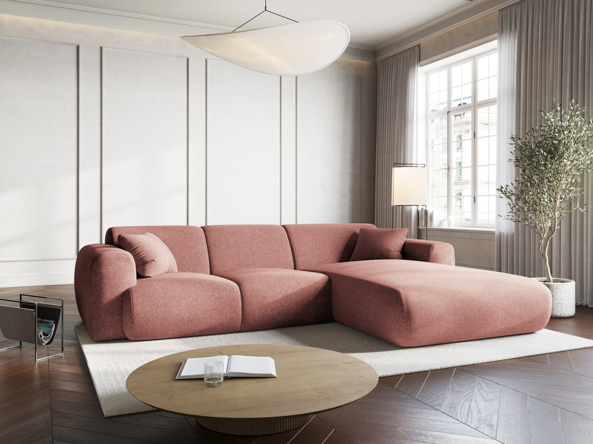 Nolio Ecksofa rechts 4 Sitzer 170cm in Pink-Haga präsentiert im Onlineshop von KAQTU Design AG. L-Sofa rechts ist von Cosmopolitan Design