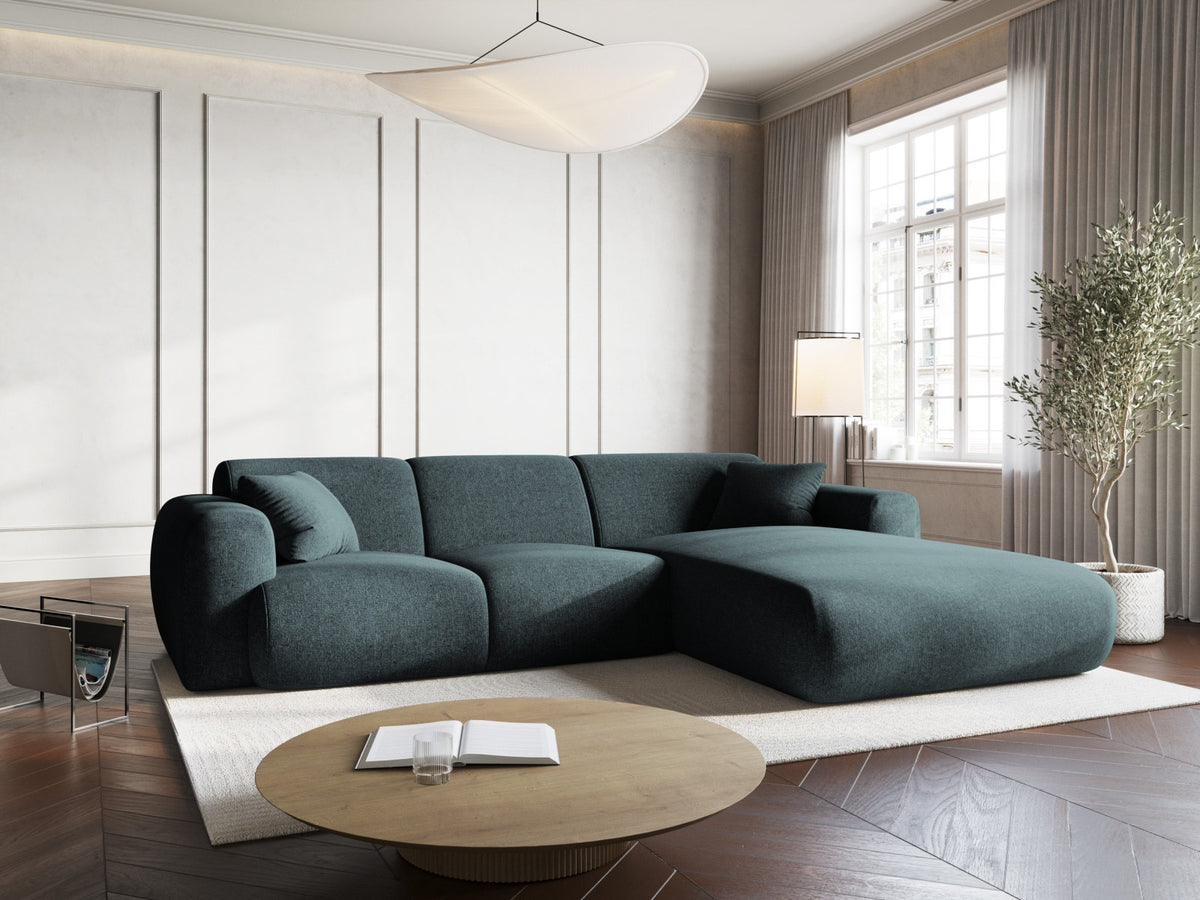 Nolio Ecksofa rechts 4 Sitzer 170cm in Petrol-Haga präsentiert im Onlineshop von KAQTU Design AG. L-Sofa rechts ist von Cosmopolitan Design