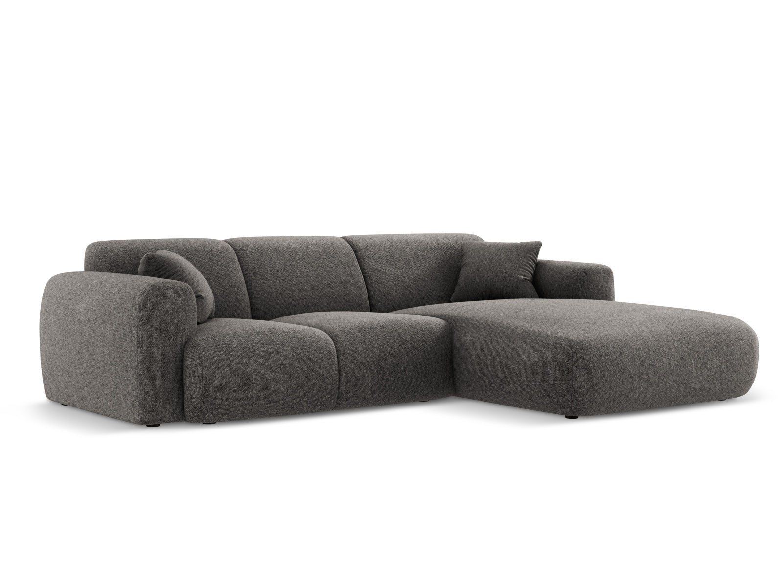 Elegantes Nolio Ecksofa rechts, 4-Sitzer, 170 cm in zeitlosem Grau, perfekt für stilvolle Wohnzimmer, entworfen von Cosmopolitan Design.
