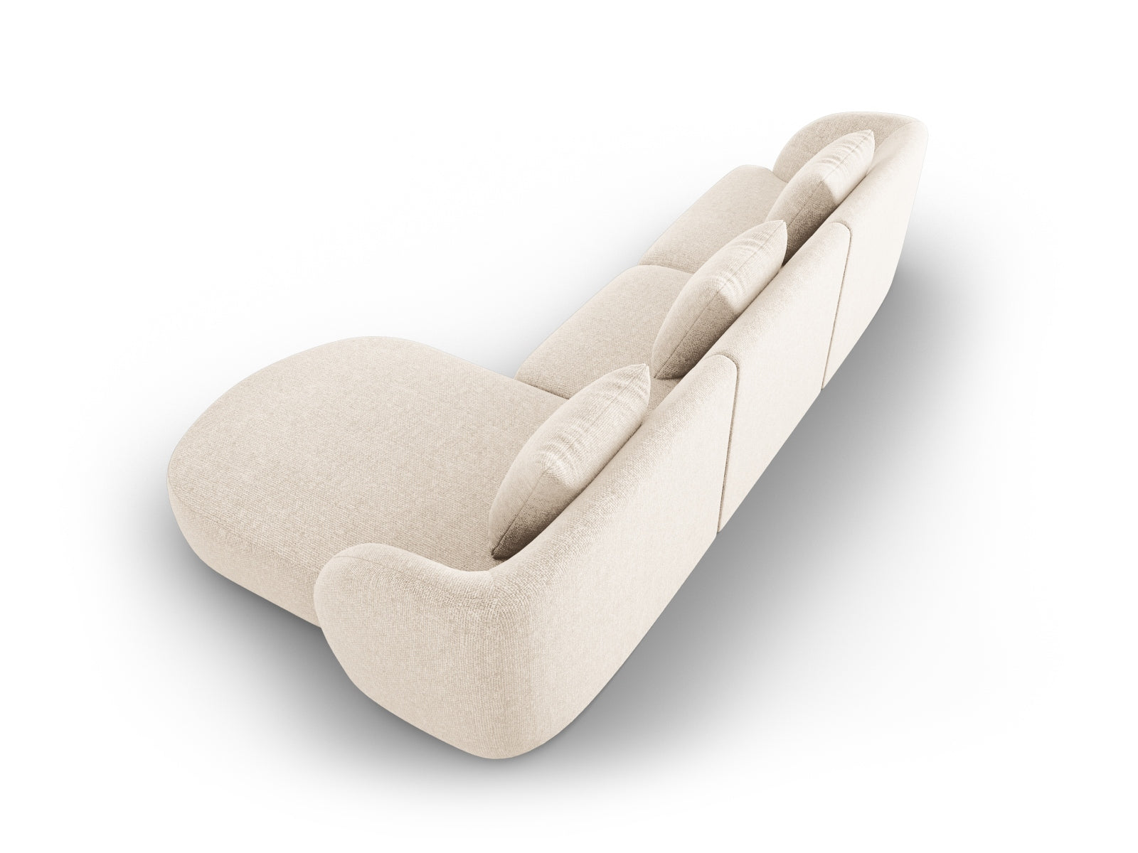 Erleben Sie das stilvolle Tulum Ecksofa rechts 4 Sitzer (156cm) von Cosmopolitan Design – perfekt für moderne Wohnräume und gemütliche Abende.