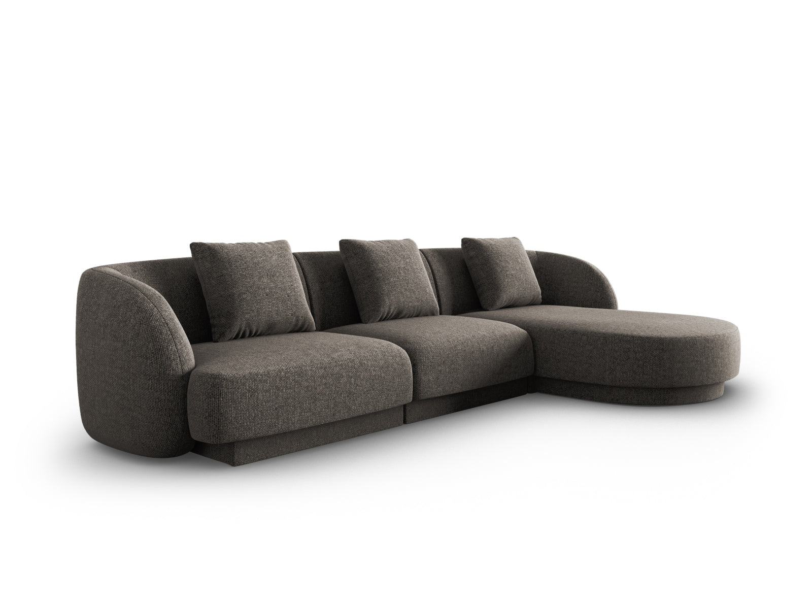 Elegantes Tulum Ecksofa in Grau, 4-Sitzer, 156 cm, ideal für stilvolle Wohnräume, erhältlich bei KAQTU Design AG.