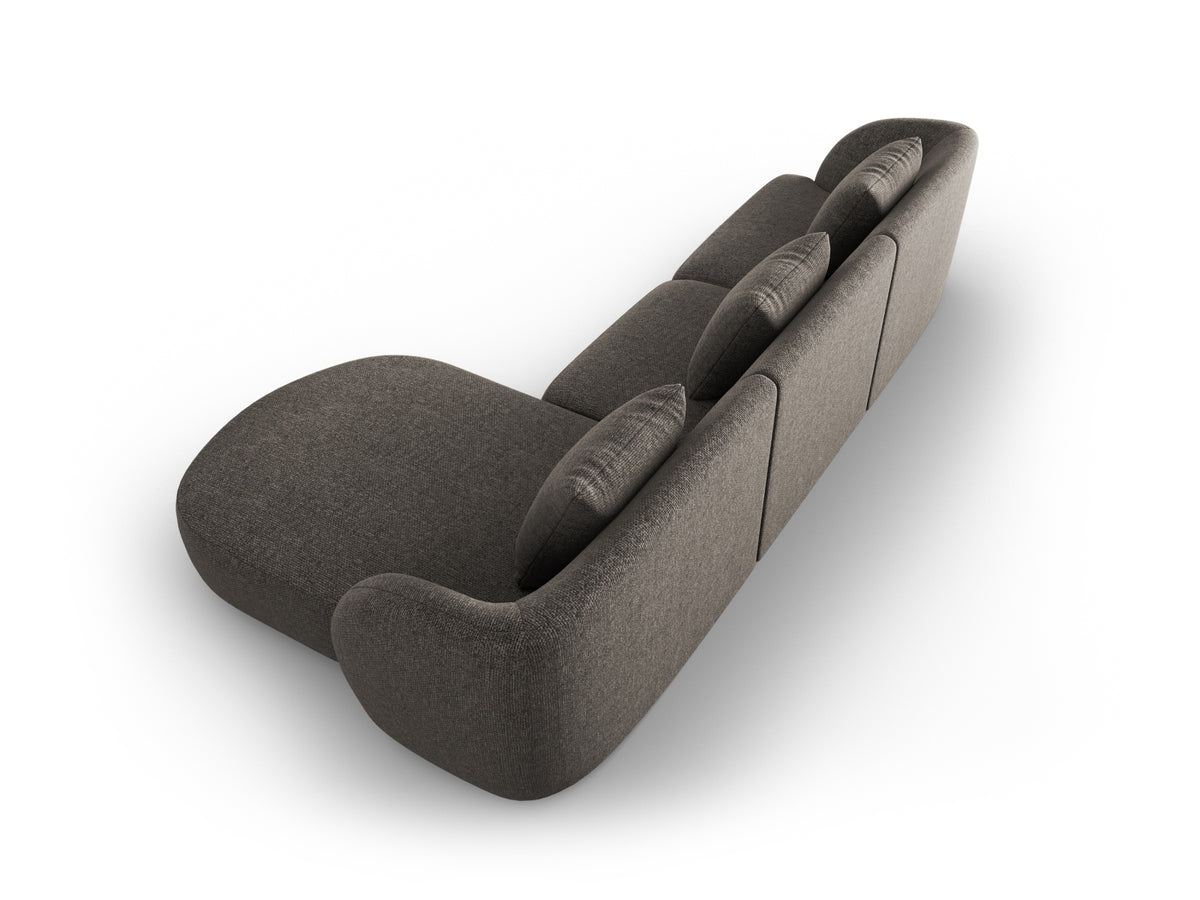 Tulum Ecksofa rechts 4 Sitzer 156cm in Grey-Haga präsentiert im Onlineshop von KAQTU Design AG. L-Sofa rechts ist von Cosmopolitan Design