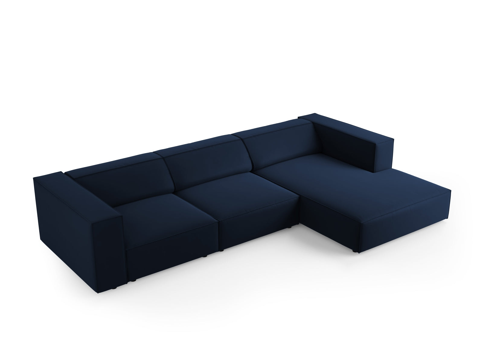 Entdecken Sie das stilvolle Arendal Velour Ecksofa rechts 4 Sitzer von Cosmopolitan Design – ideal für moderne Wohnräume und gemütliche Abende.
