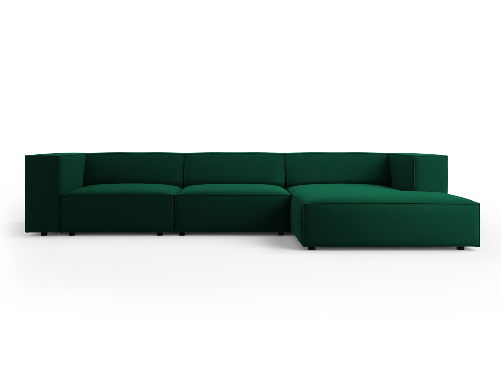 Arendal Velour Ecksofa rechts 4 Sitzer in Bottle Green präsentiert im Onlineshop von KAQTU Design AG. Ecksofa rechts ist von Cosmopolitan Design