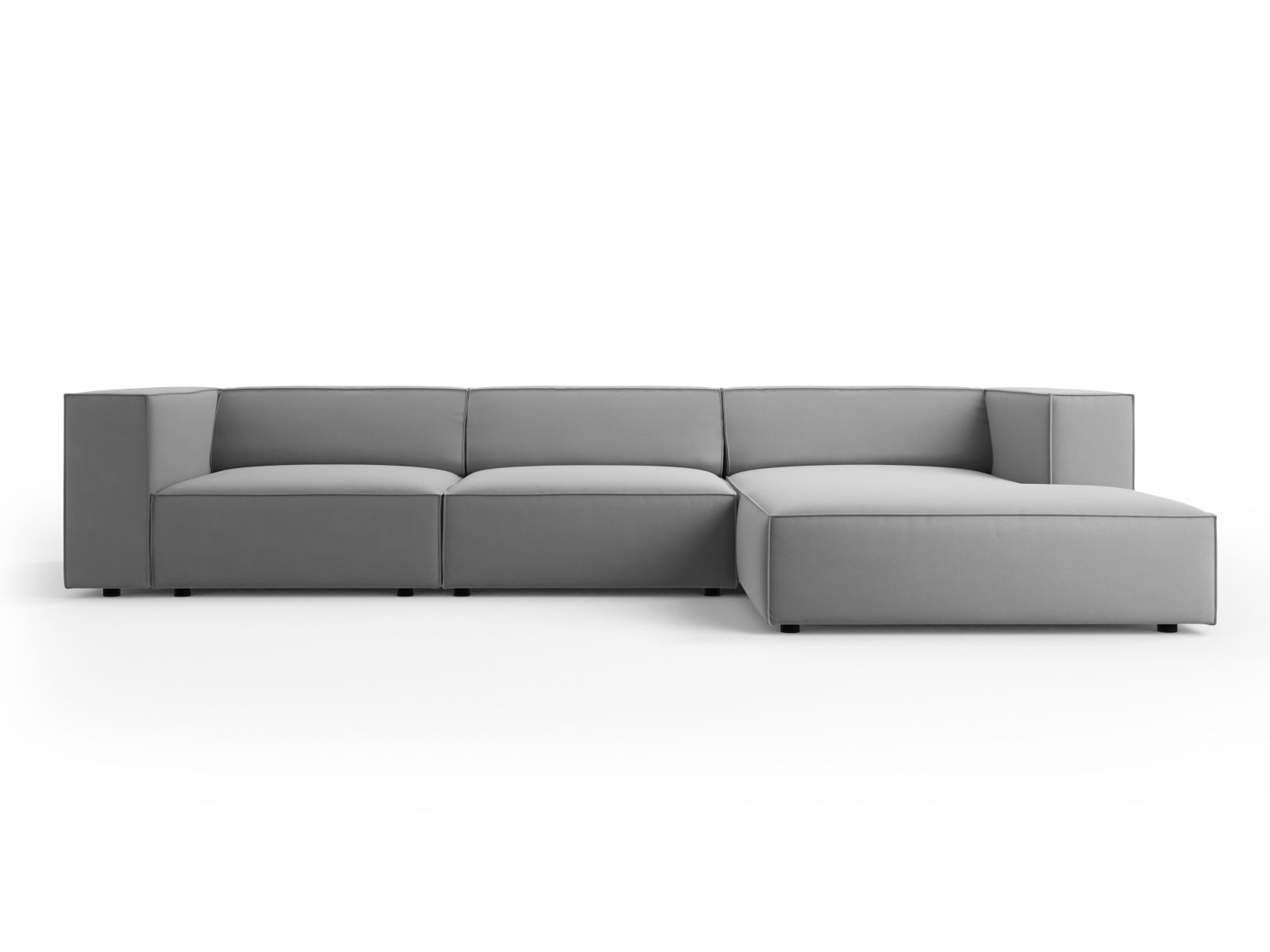 Arendal Velour Ecksofa rechts 4 Sitzer in Light Grey präsentiert im Onlineshop von KAQTU Design AG. Ecksofa rechts ist von Cosmopolitan Design