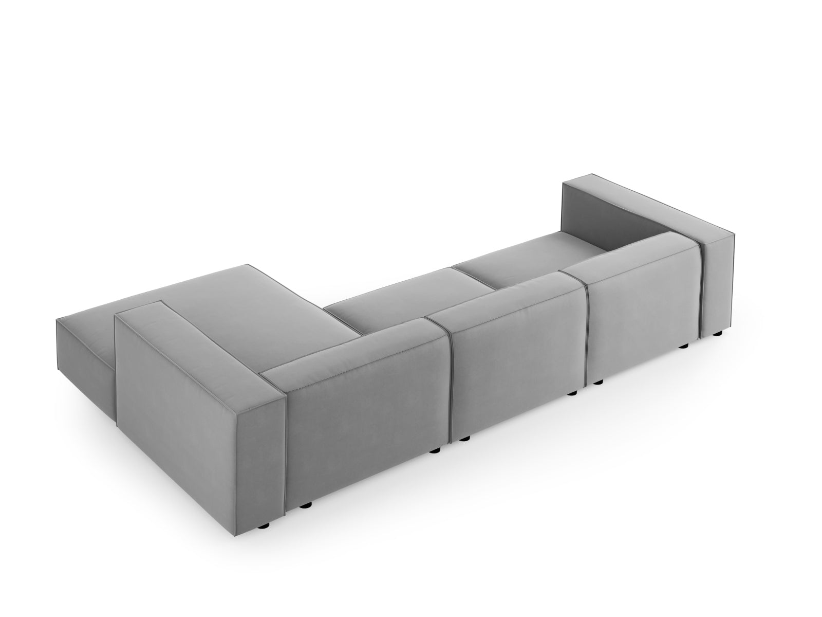 Entdecken Sie das stilvolle Arendal Velour Ecksofa rechts 4 Sitzer von Cosmopolitan Design – ideal für moderne Wohnräume und gemütliche Abende.