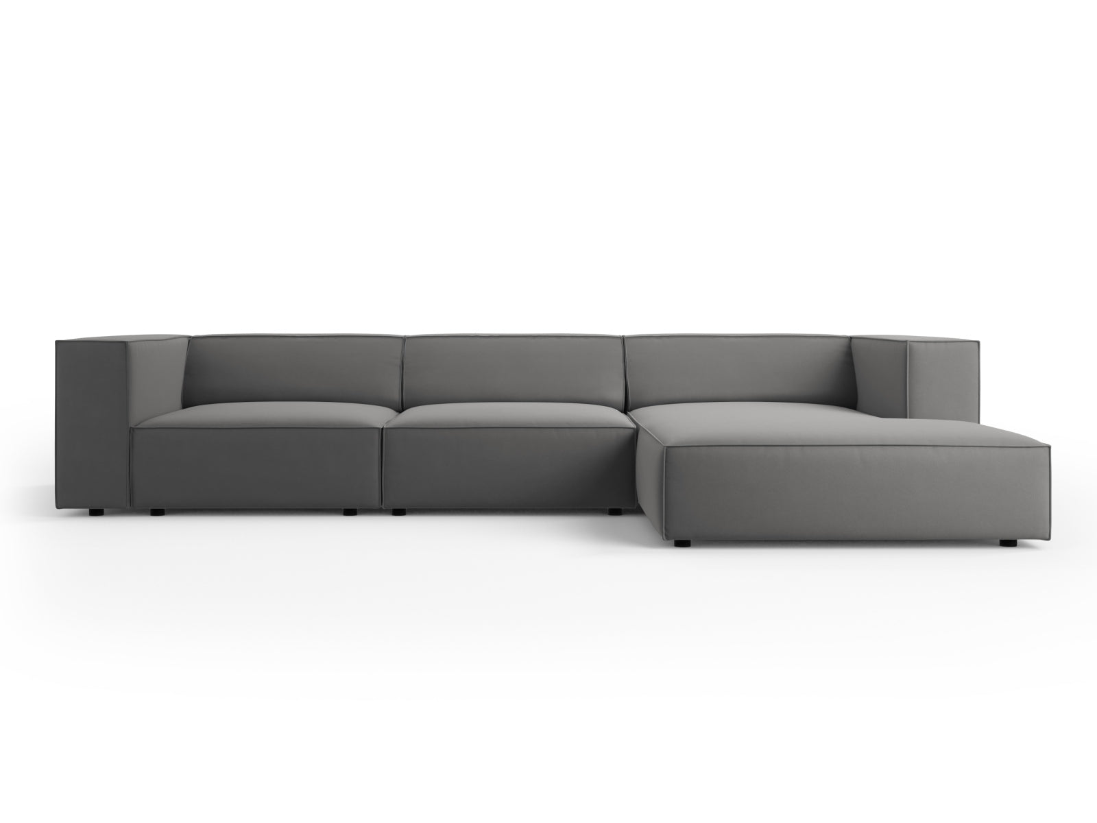 Arendal Velour Ecksofa rechts 4 Sitzer in Warm grey präsentiert im Onlineshop von KAQTU Design AG. Ecksofa rechts ist von Cosmopolitan Design