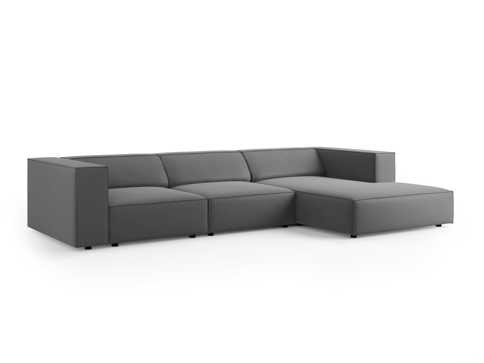 Entdecken Sie das stilvolle Arendal Velour Ecksofa rechts 4 Sitzer von Cosmopolitan Design – ideal für moderne Wohnräume und gemütliche Abende.
